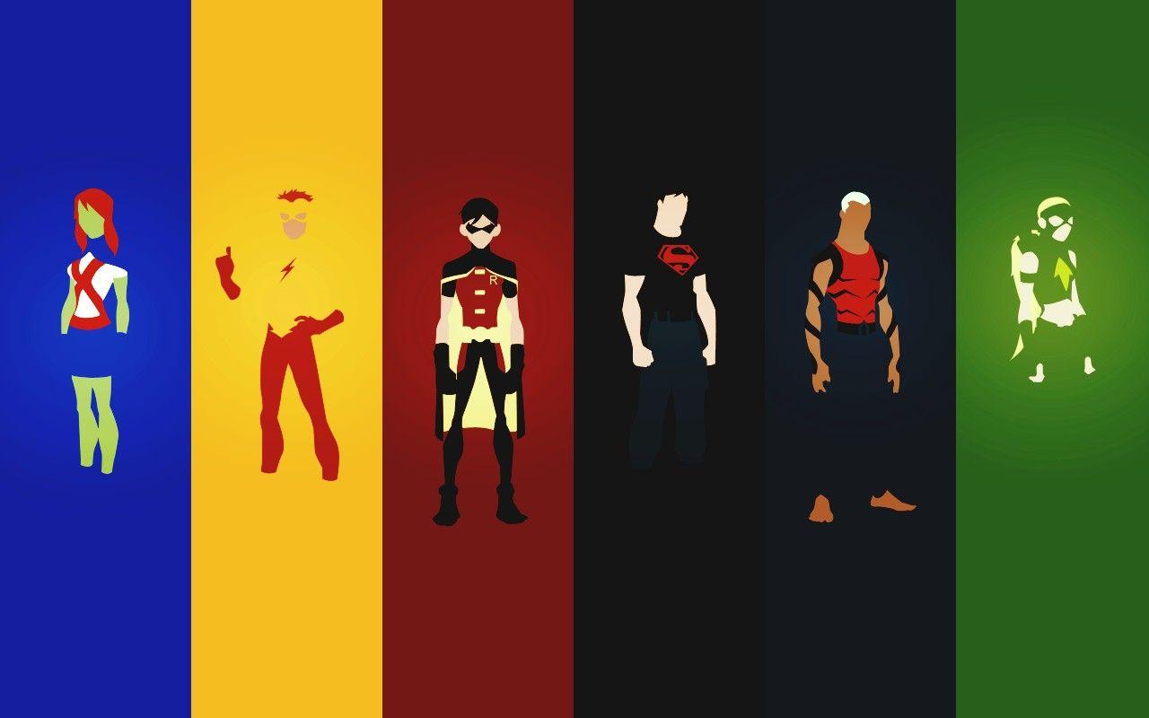1280x800 Robin (character), Minimalism, Young Justice, Kid Flash