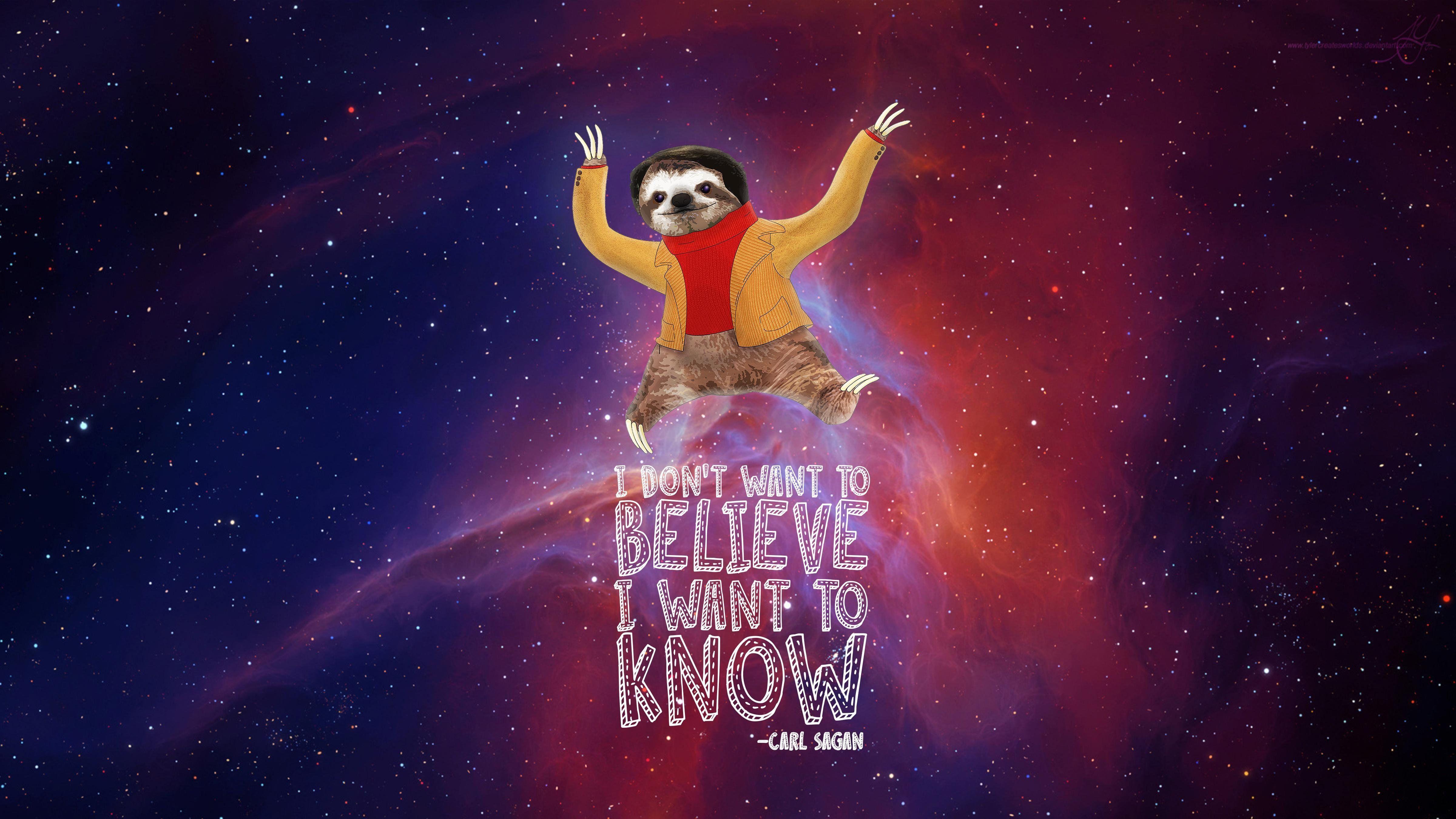 4800x2700 Carl Sagan Sloth [OC]