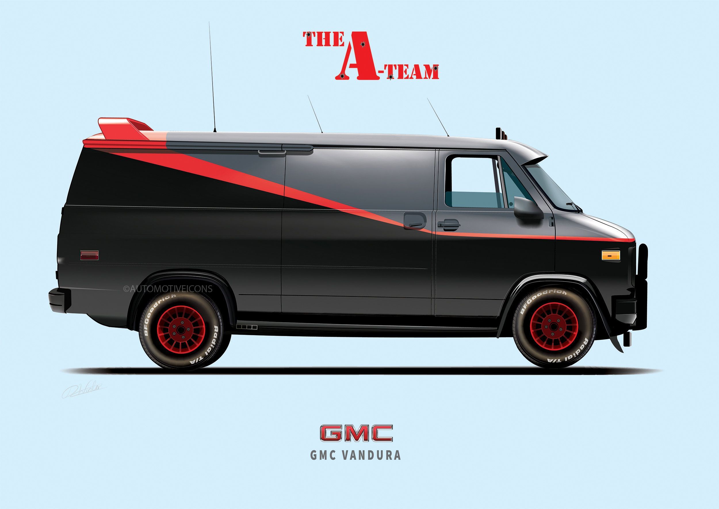 2500x1772 The A Team Van GMC Vandura Illustration