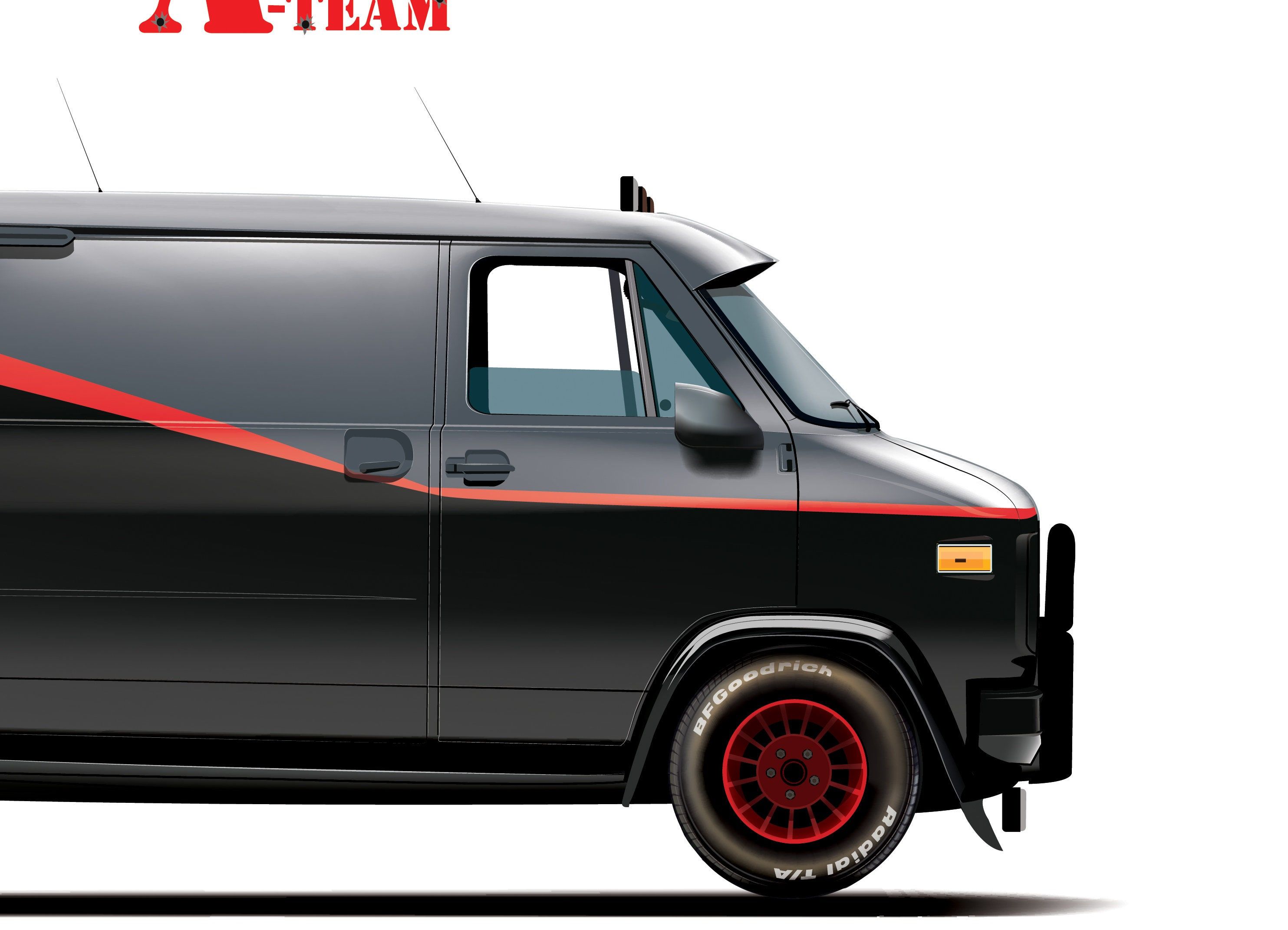 2967x2143 The A Team Van GMC Vandura Illustration