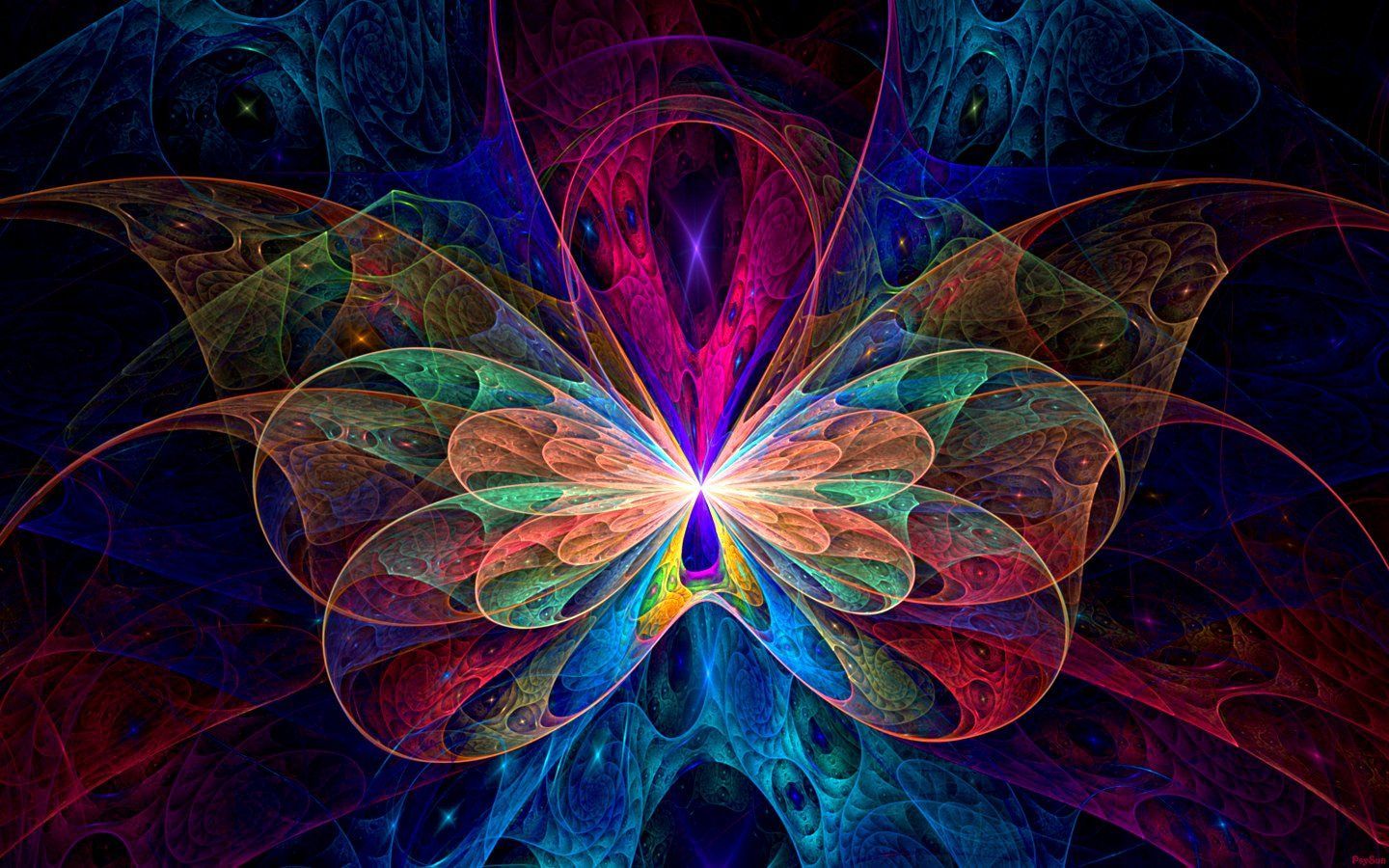 1440x900 Colorful Butterfly: A Digital Artistic