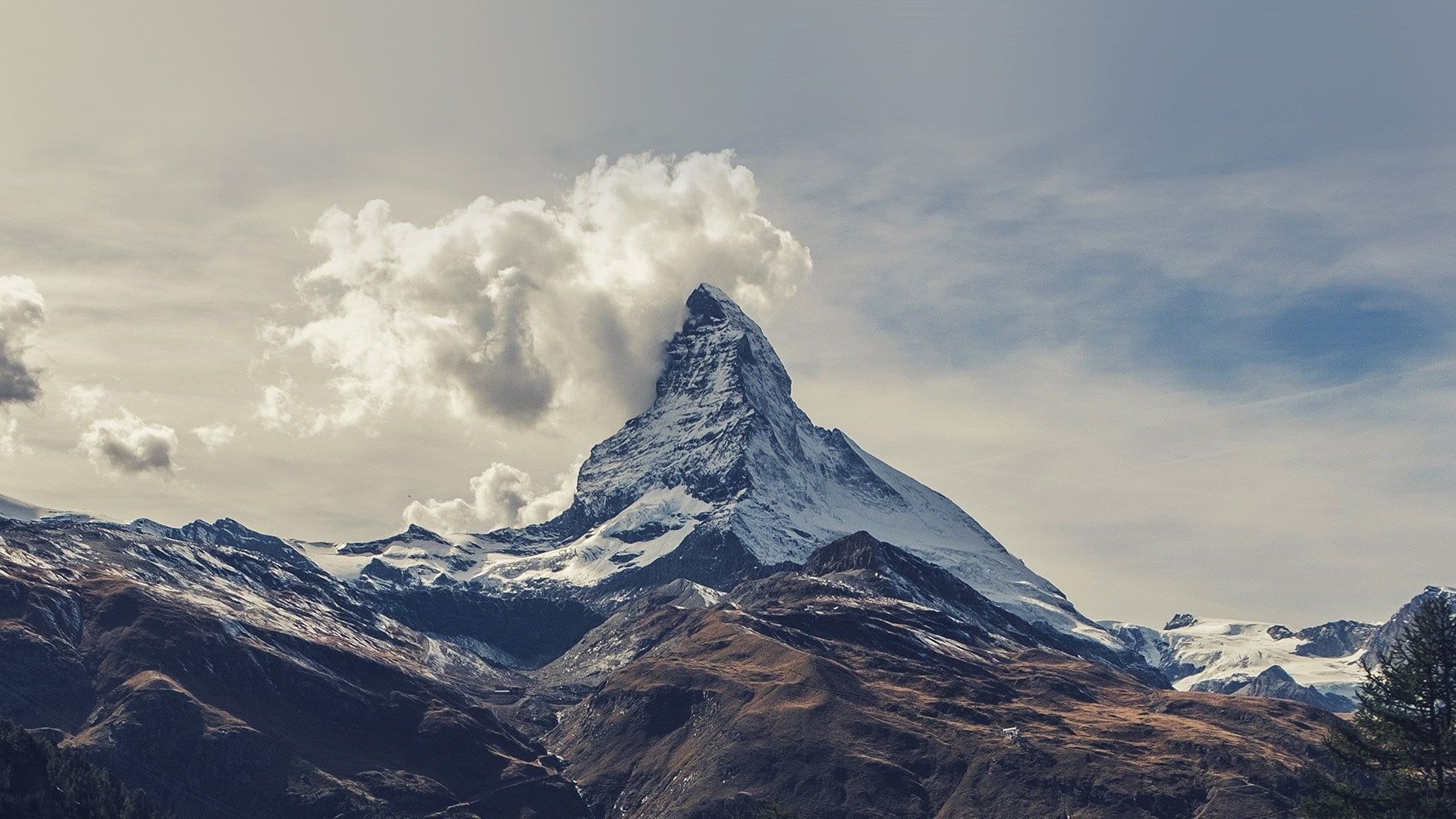 1920x1080 The Matterhorn Under A Cloud Sky