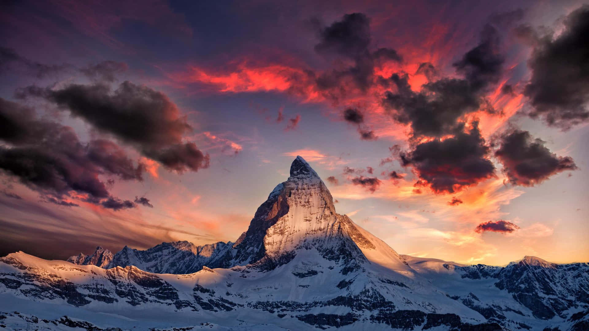 1920x1080 The Matterhorn Under A Cloud Sky