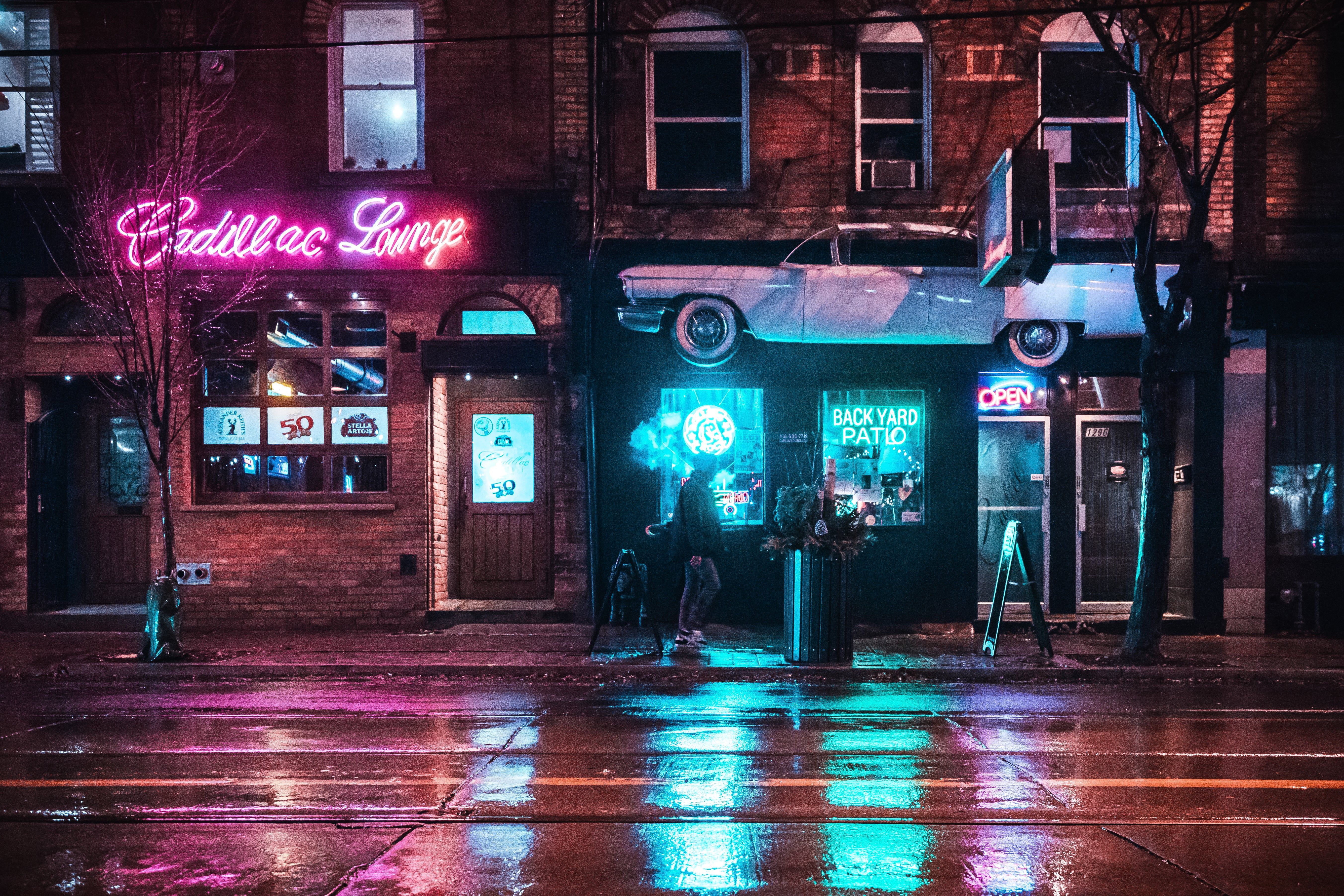 5410x3607 Walking Past Bar In Neon Light