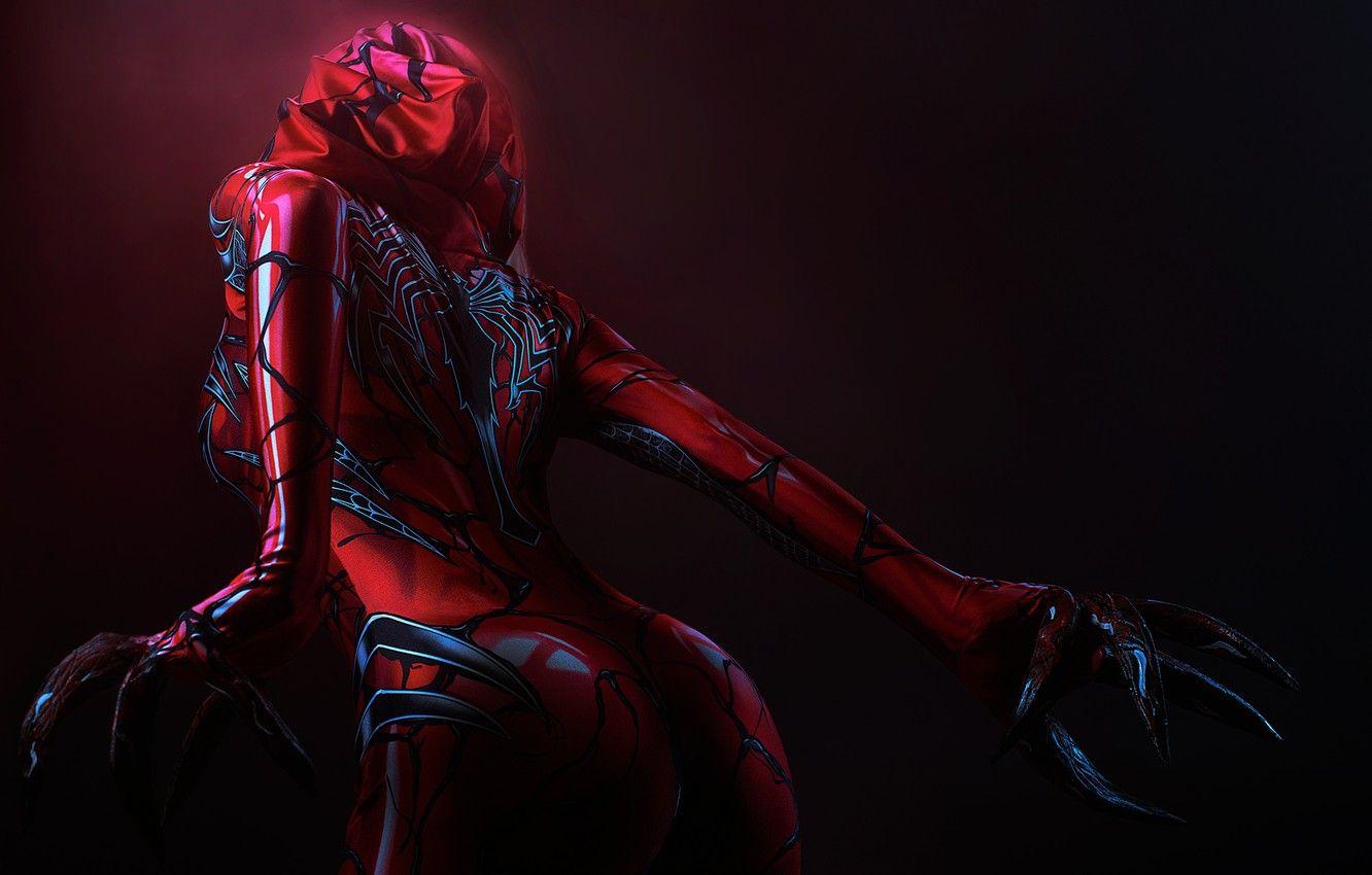 1332x850 Wallpaper model, figure, costume, silhouette, cosplay, Carnage