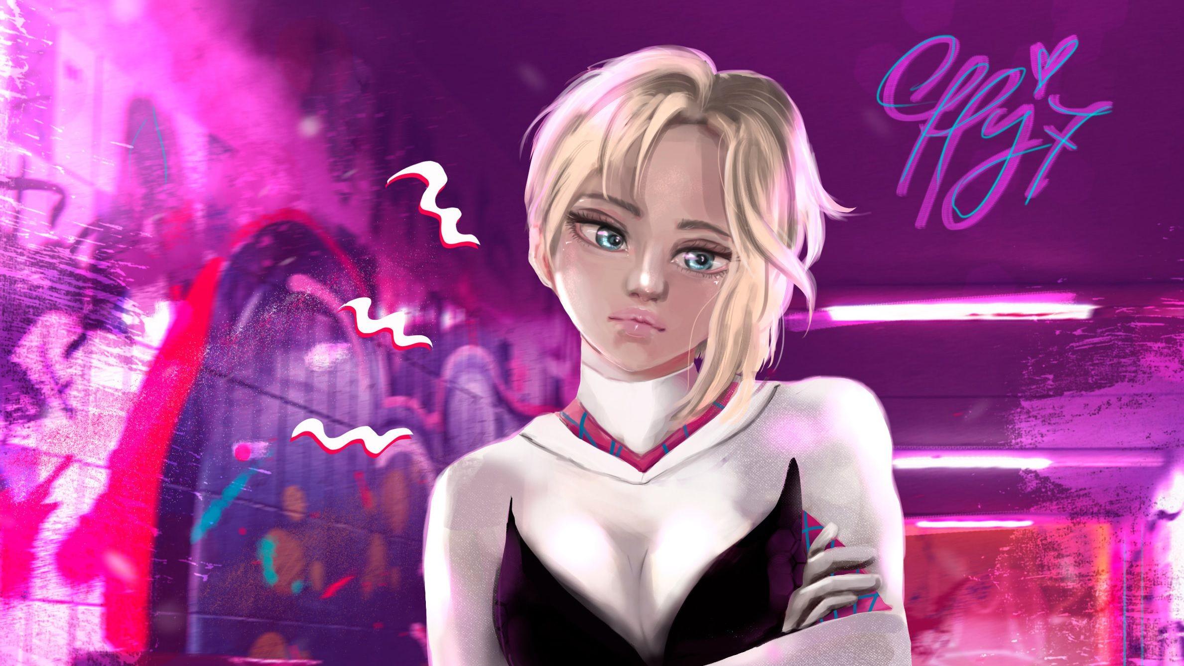 2377x1337 Spider Gwen Anime Image Board