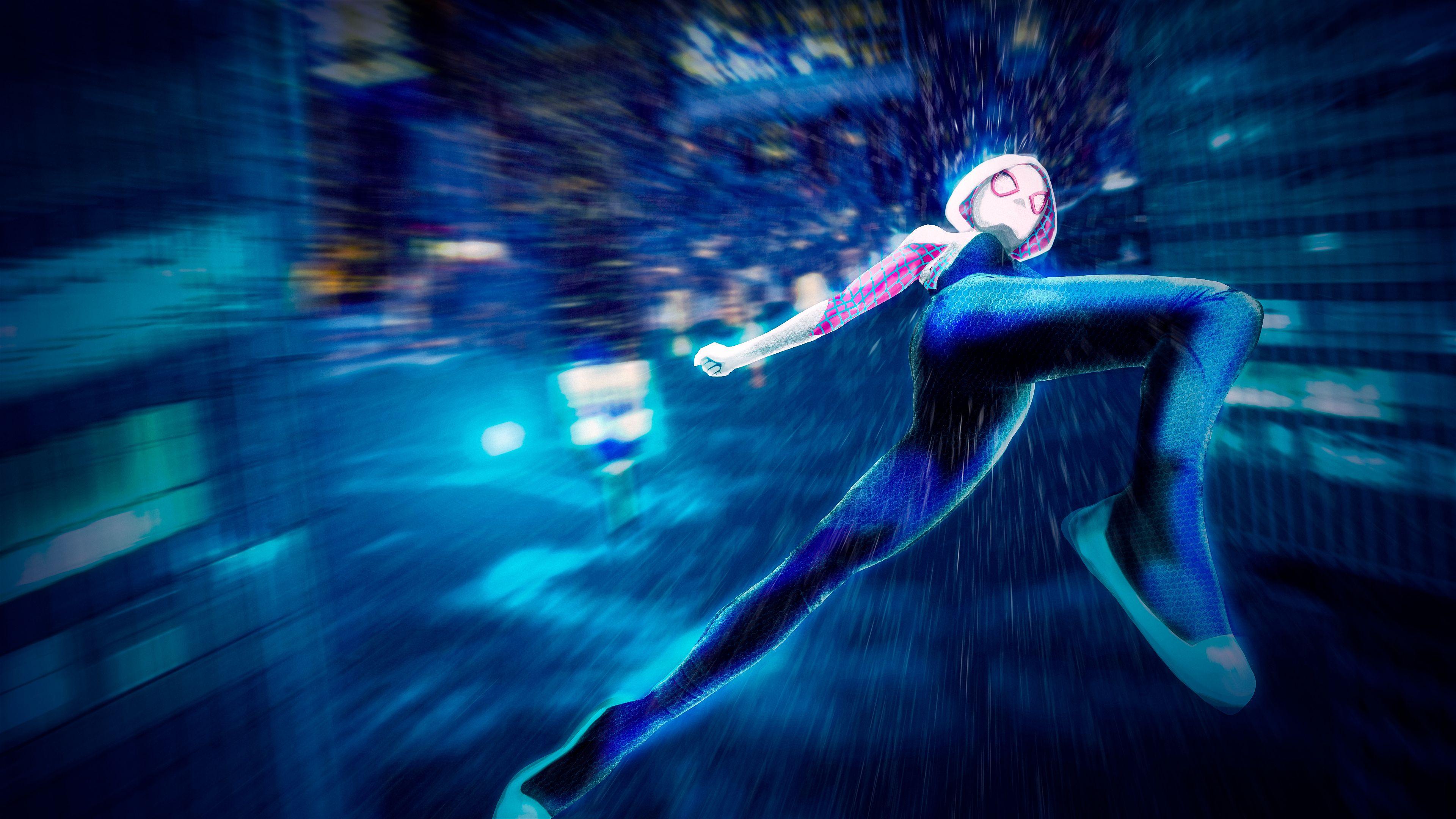 3840x2160 Gwen Stacy Spider Man Into The Spider Verse 4k