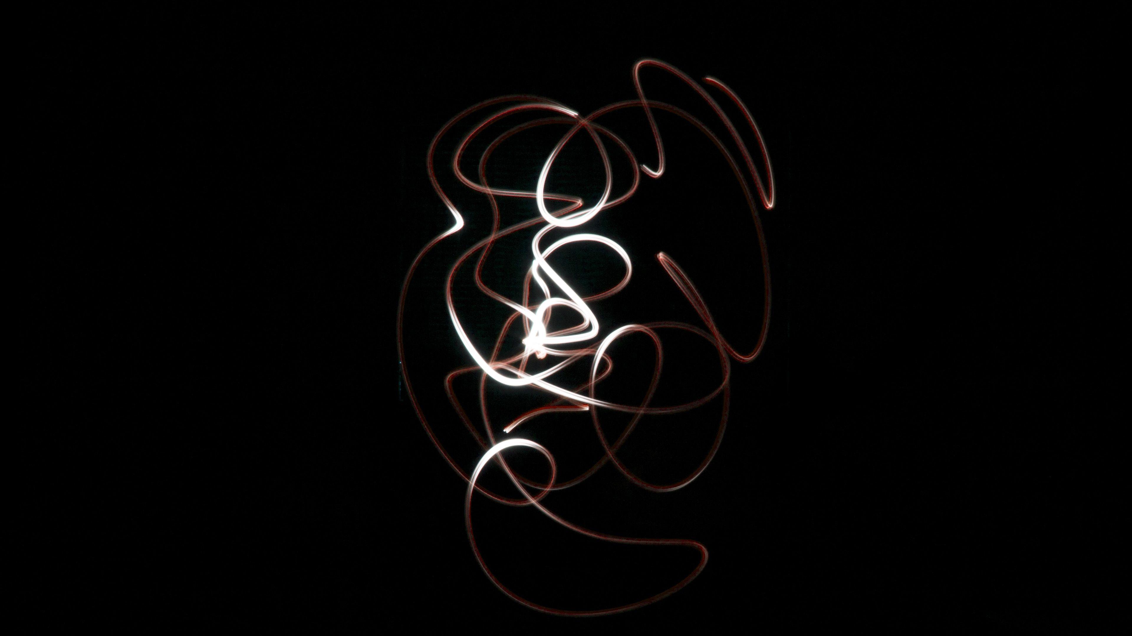3840x2160 desktop wallpaper. light scribble fun dark red art