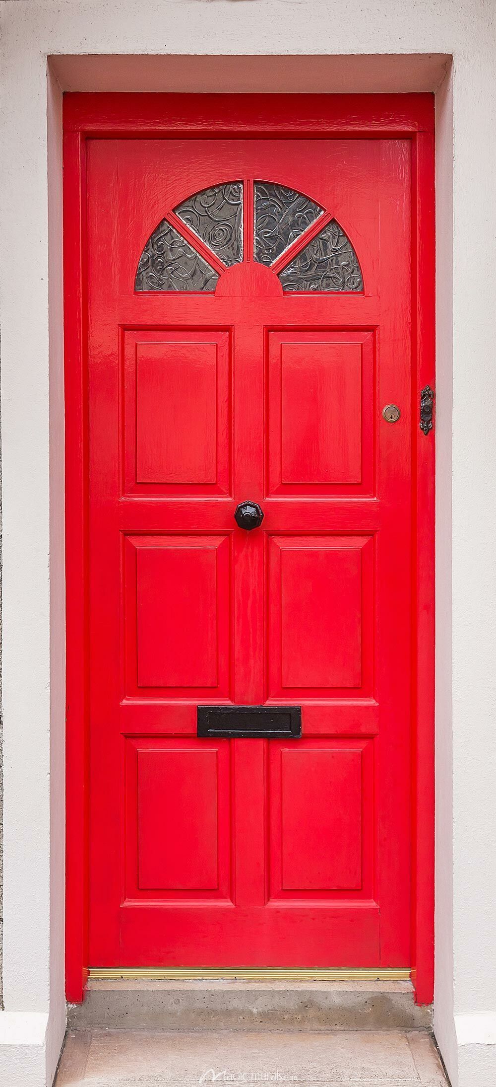 1000x2189 Traditional Red Door Wallpaper Mural
