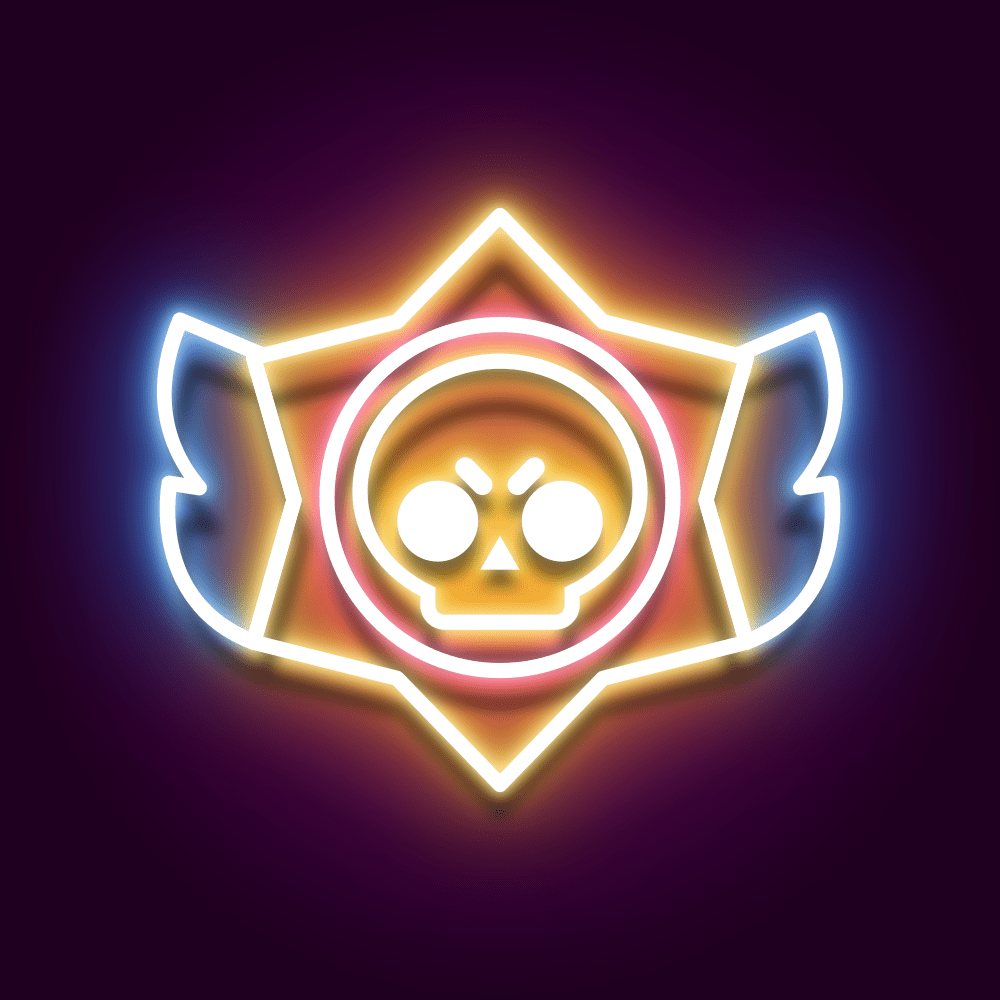 1000x1000 Neon Brawl Stars Logo