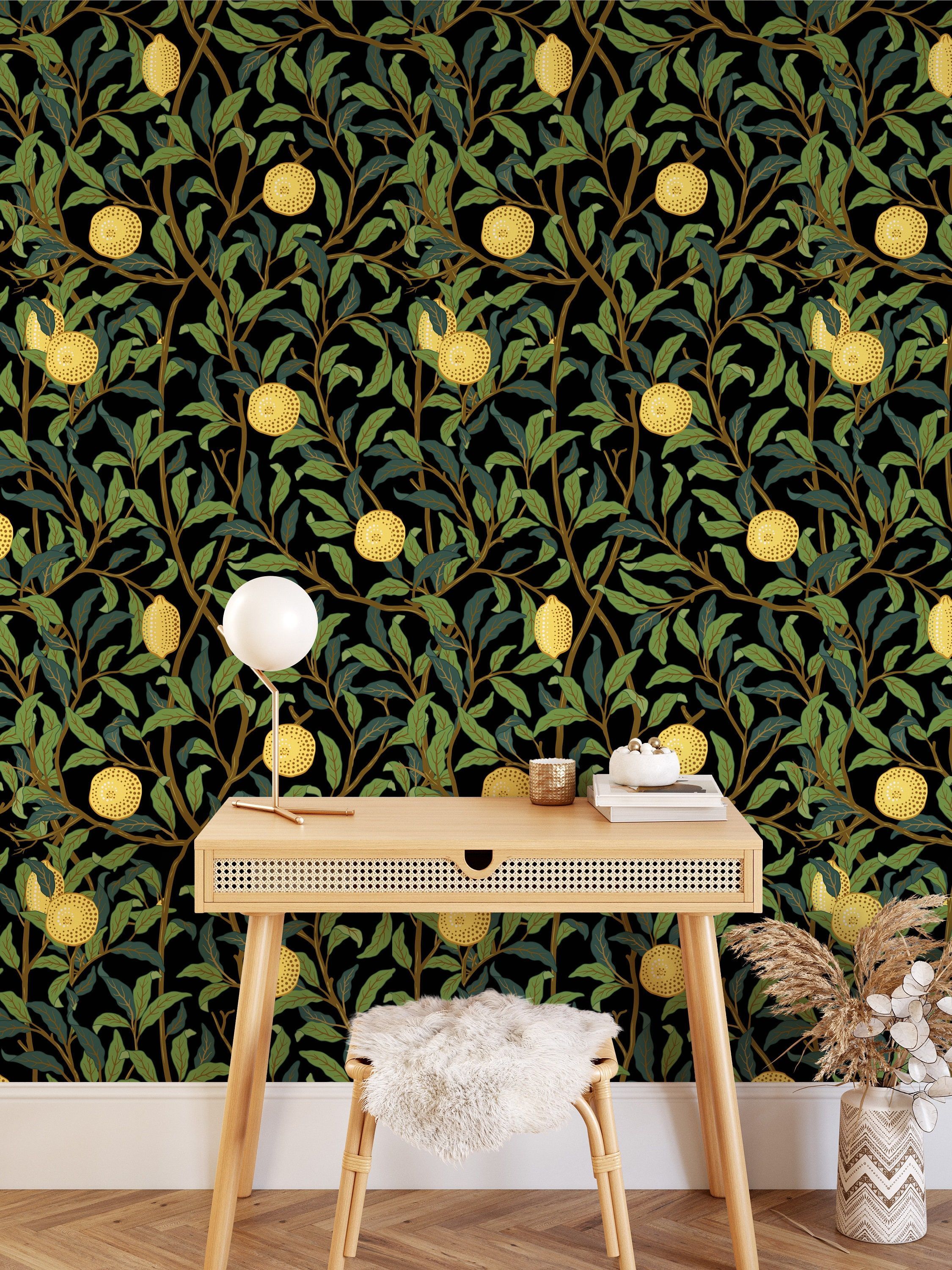 2250x3000 Lemons in foliage Kitchen Wallpaper