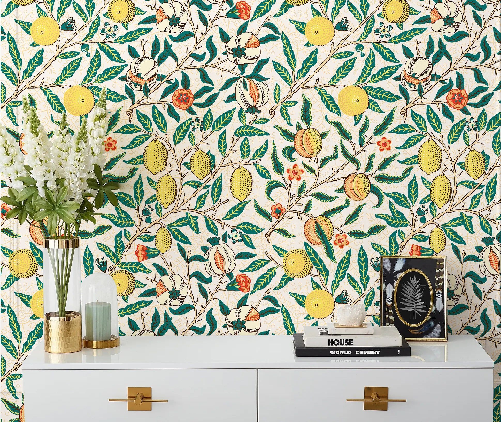1939x1635 Vintage Peel and Stick Wallpaper Lemon