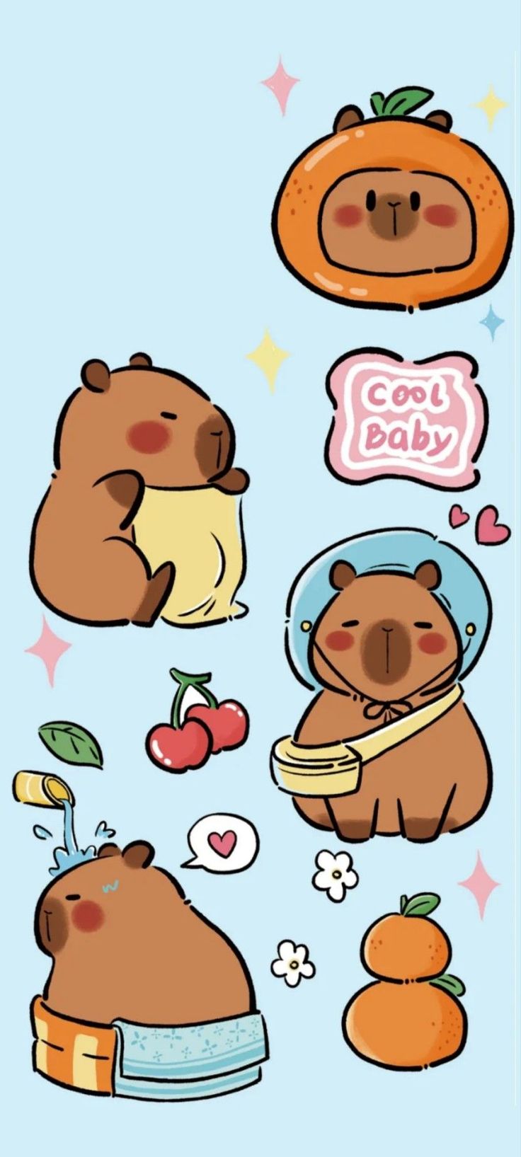 736x1635 Cute Capybara Wallpaper 4K for iPhone, iPad, Laptop, PC