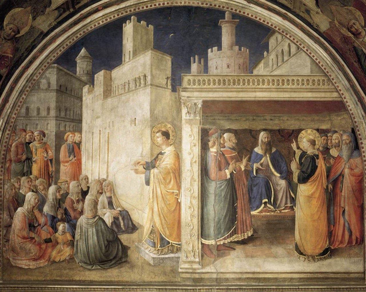 1280x1024 Religious: Saint Preaching Catholic Italian Renaissance Religious