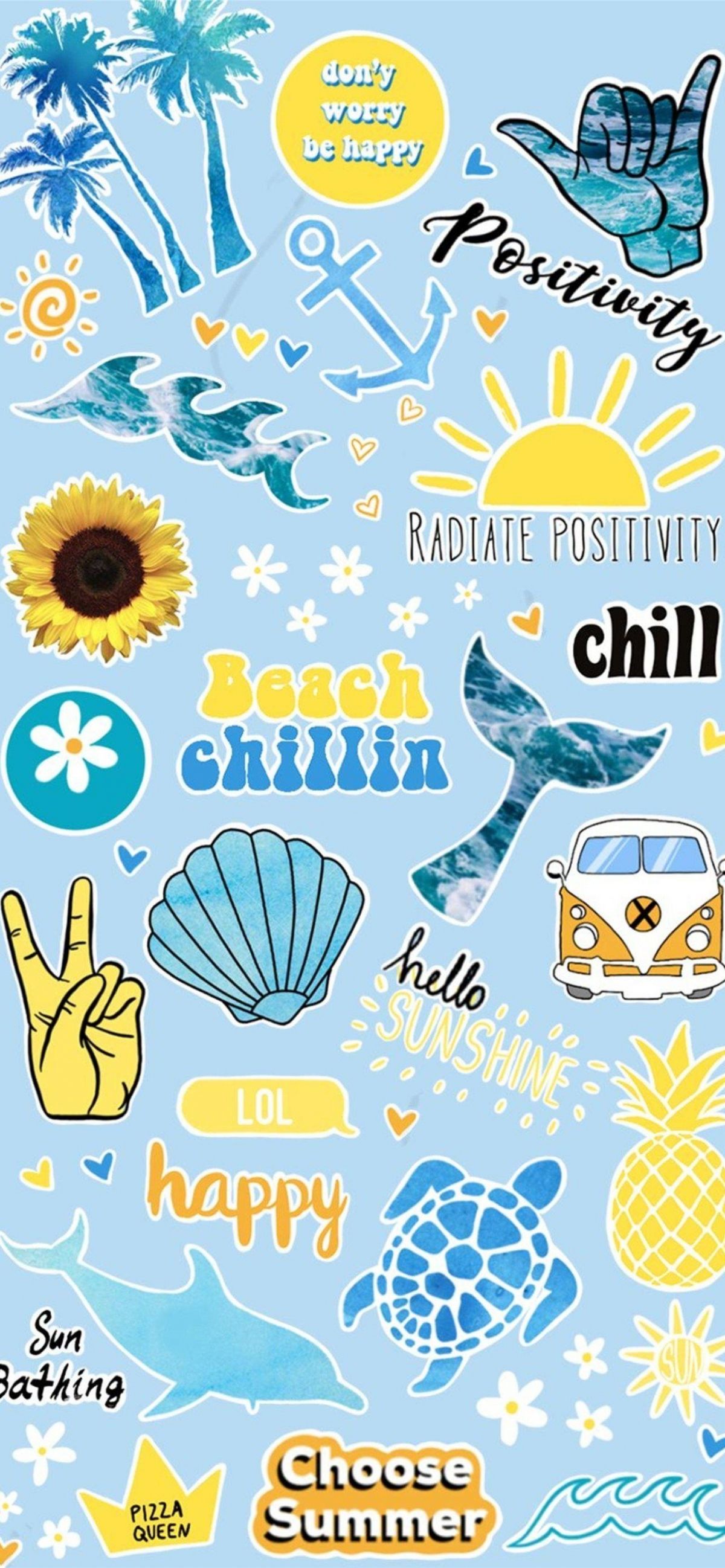 1200x2596 Most Popular Blue Collage Wallpaper