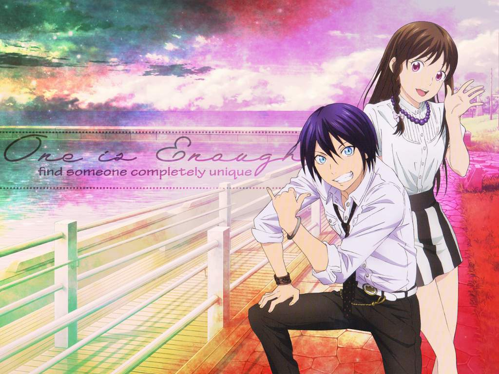 1024x768 A Wallpaper I Made Of Yato And Hiyori Using The Quote