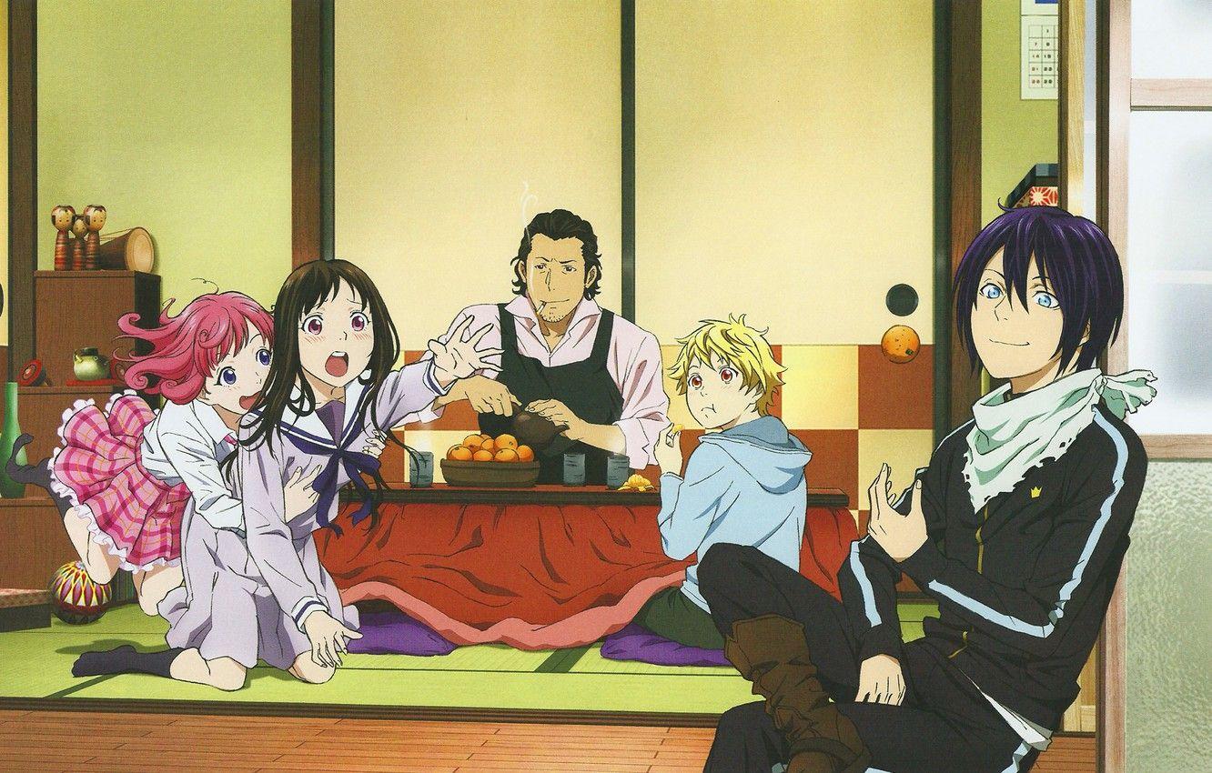 1332x850 Wallpaper noragami, Yato, a homeless God, Yukine, Hiyori
