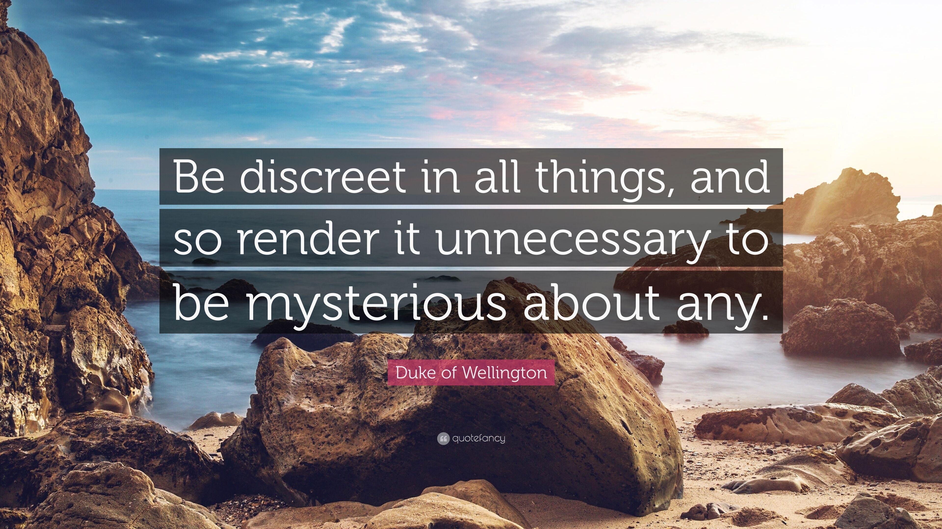 3840x2160 Duke of Wellington Quote: “Be discreet in all things, and so