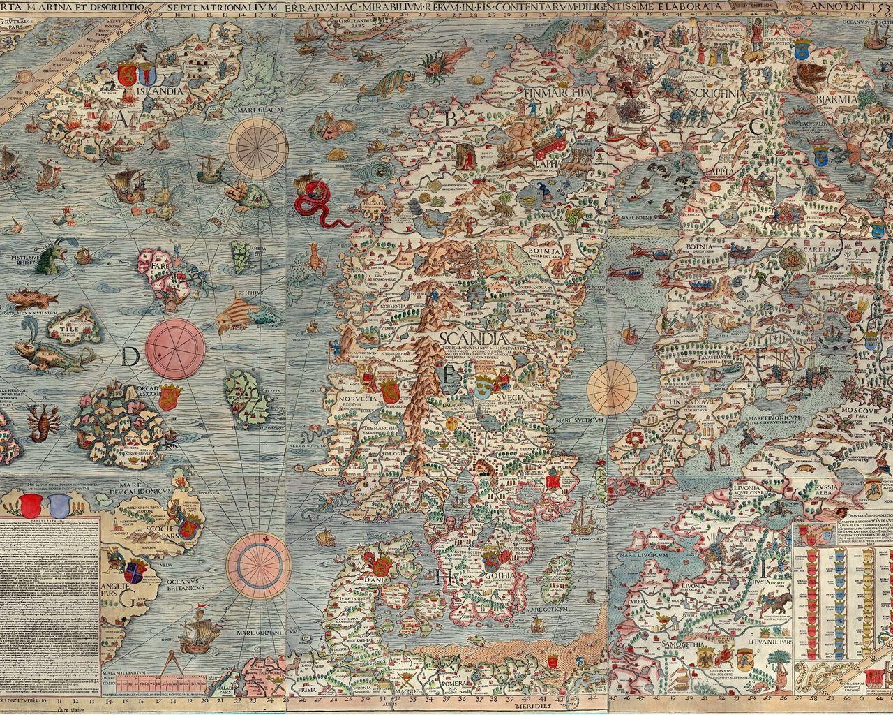 1280x1024 Download wallpaper 1280x1024 map, ancient, europe, islands