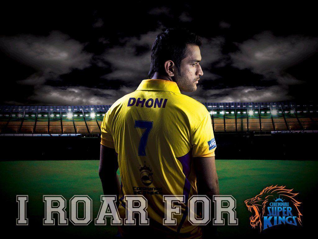 1024x768 CSK Dhoni Wallpaper