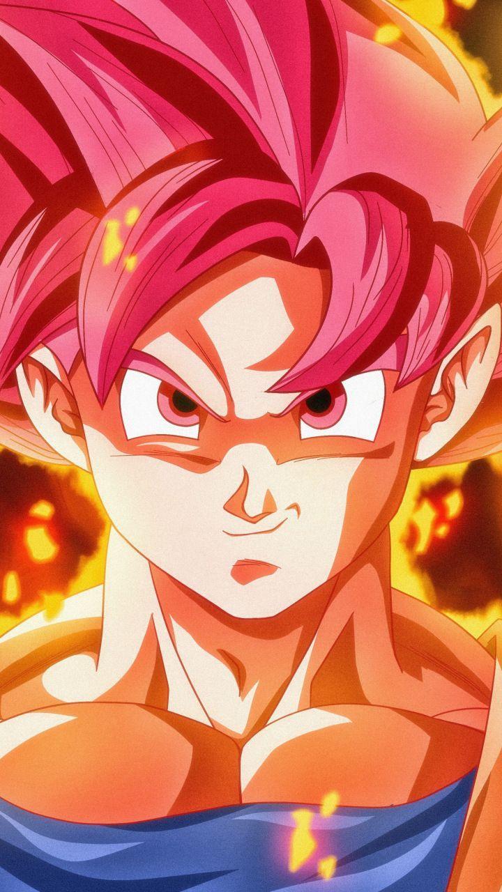 720x1280 Super Saiyan god, Goku, ngọc rồng, đầu đỏ, hình nền 720x1280.  Anime dragon ball super, Dragon ball, Dragon ball painting