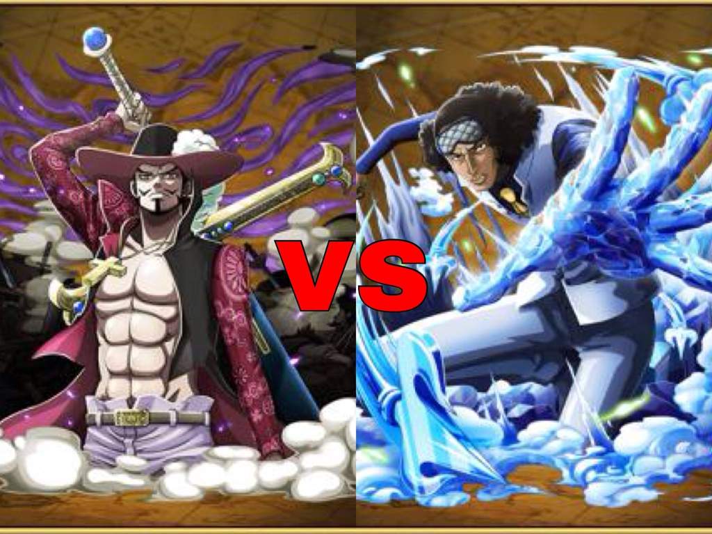 1024x768 Dracule Mihawk Vs Aokiji Hie No Mi Steve's One Piece