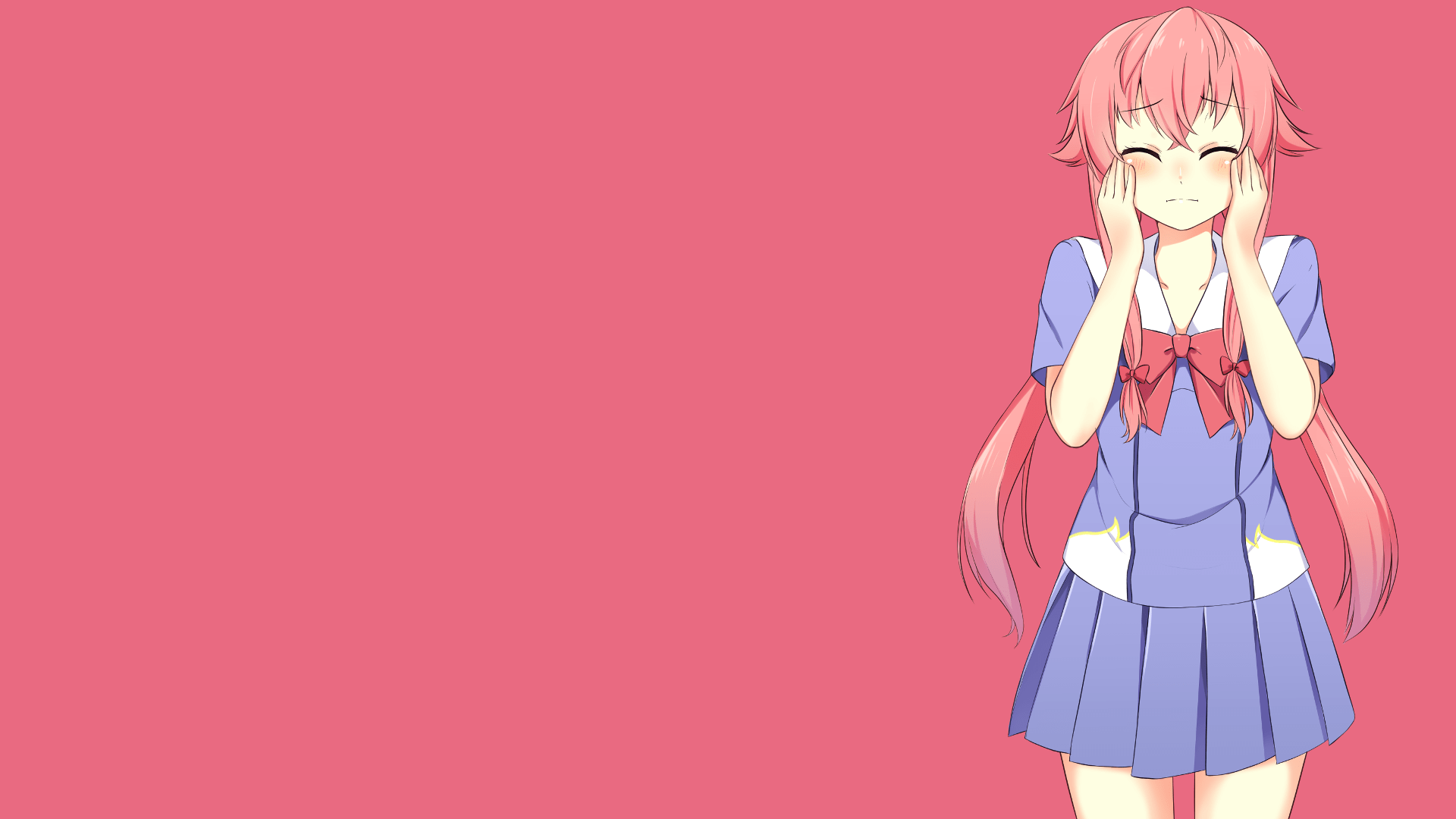 1920x1080 #Mirai Nikki, #Gasai Yuno, #anime, #pink, #yandere
