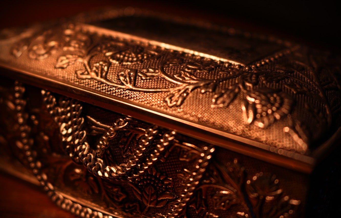 1332x850 Wallpaper gold, box, gold, chain, treasure, wealth, treasure