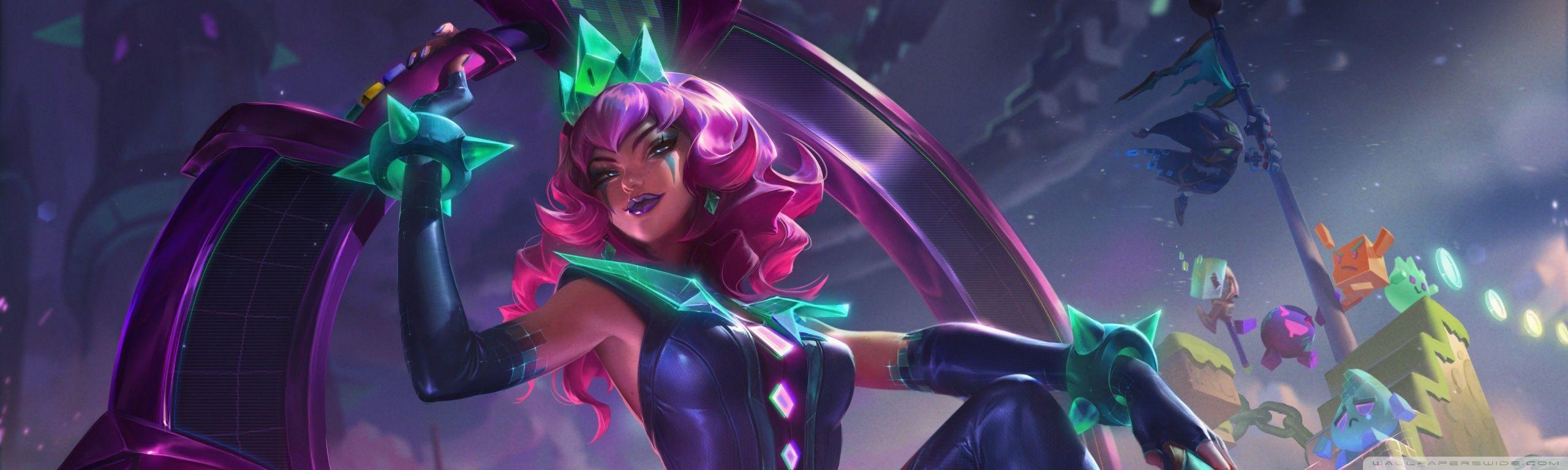 2560x768 Qiyana Champion LOL Game Ultra HD Desktop Background