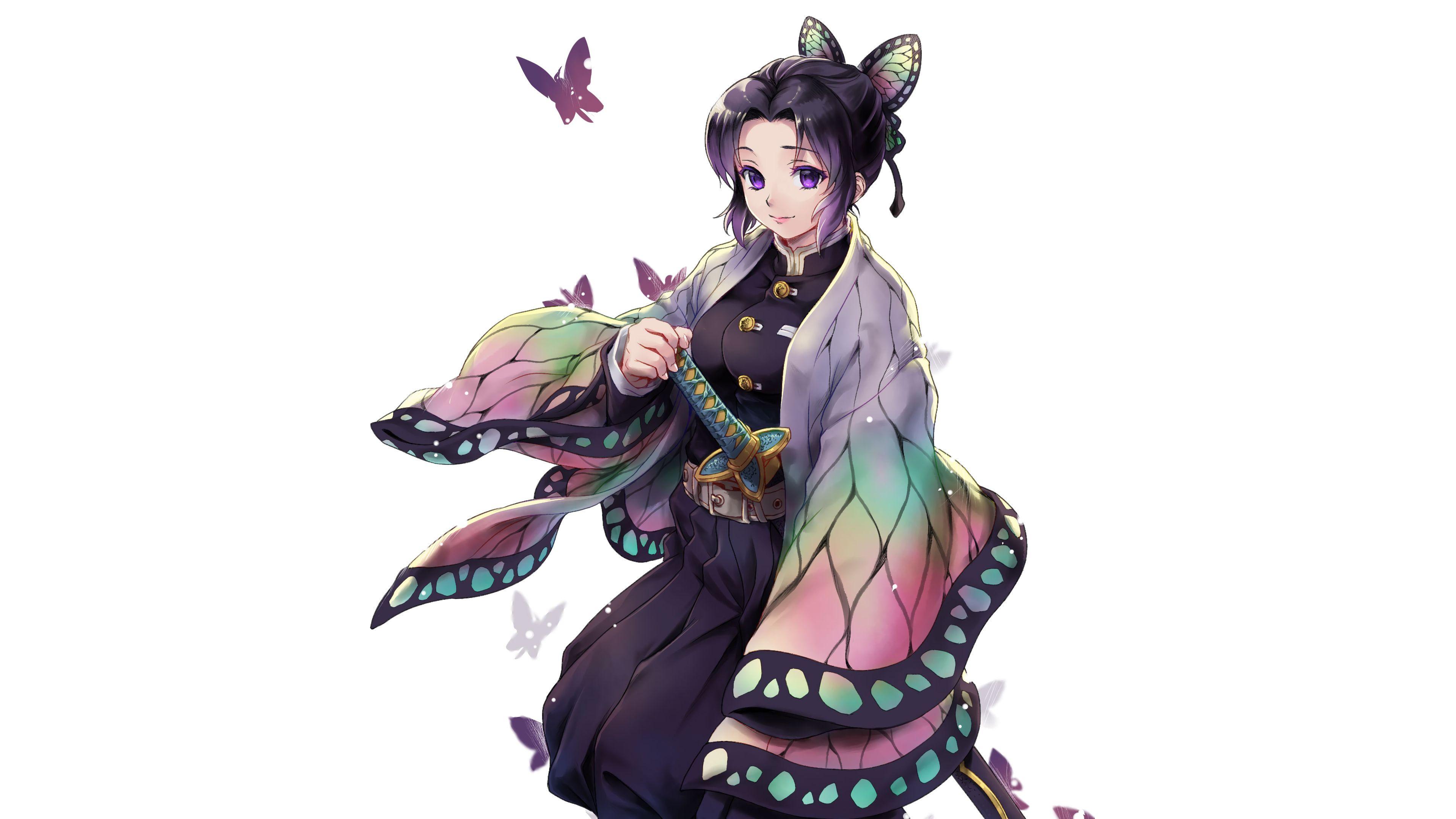 3840x2160 Shinobu Kochou Kimetsu no Yaiba 4K Wallpaper