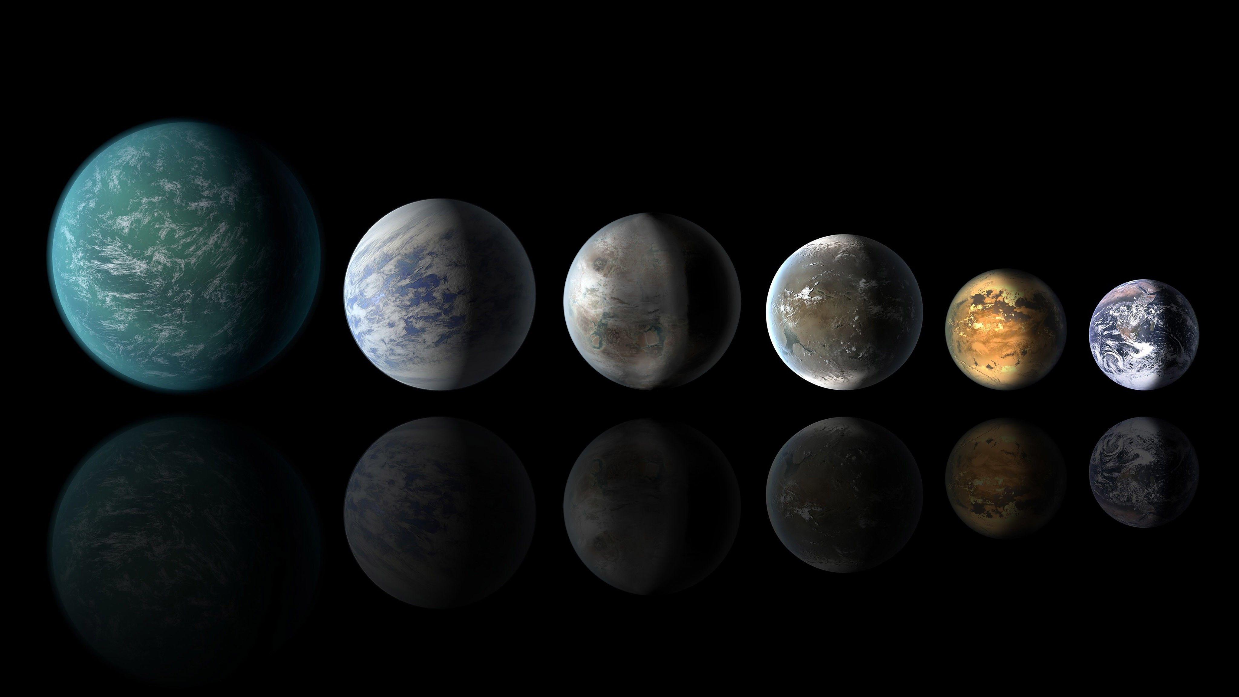 4096x2304 Planet, Digital Art, Solar System, Simple Background wallpaper