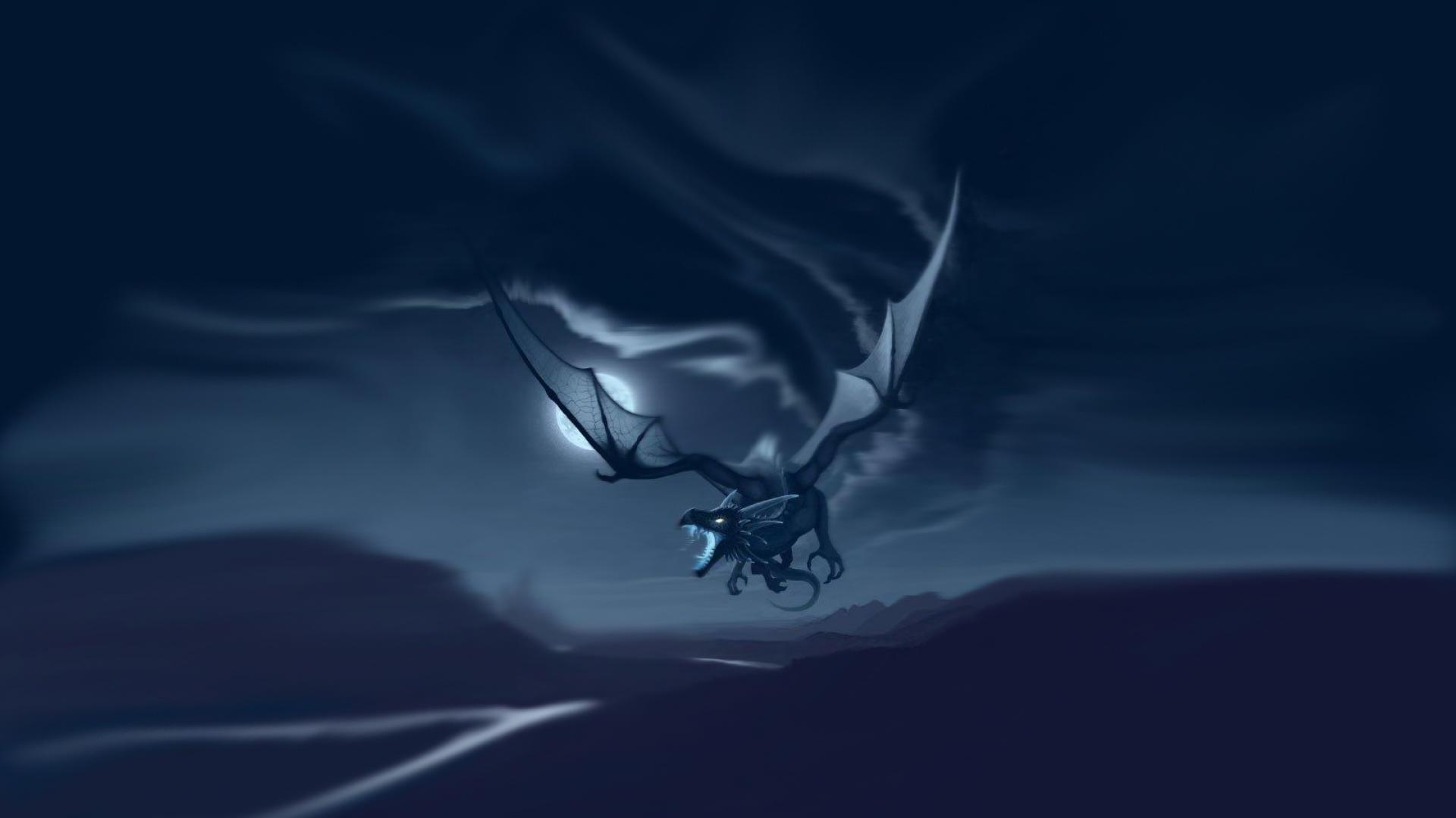1920x1080 Dragon Moon Background