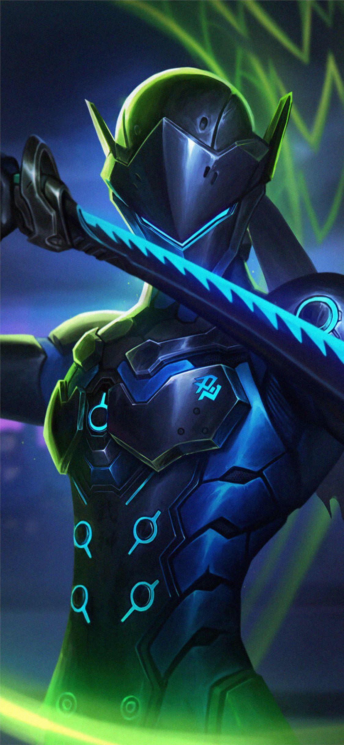 1125x2436 genji overwatch art 4k iPhone 11 Wallpaper Free Download