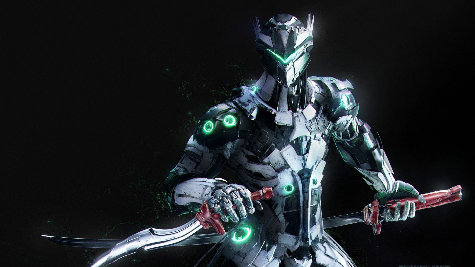 1920x1080 Genji Artwork Overwatch Wallpaper