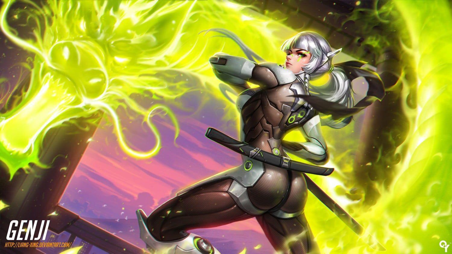1500x844 Genji wallpaper, Overwatch, Genji (Overwatch) HD wallpaper