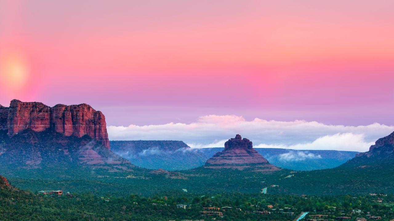 1280x720 Wallpaper Sunset, Mountains, Road trip, 4K, 8K, Nature
