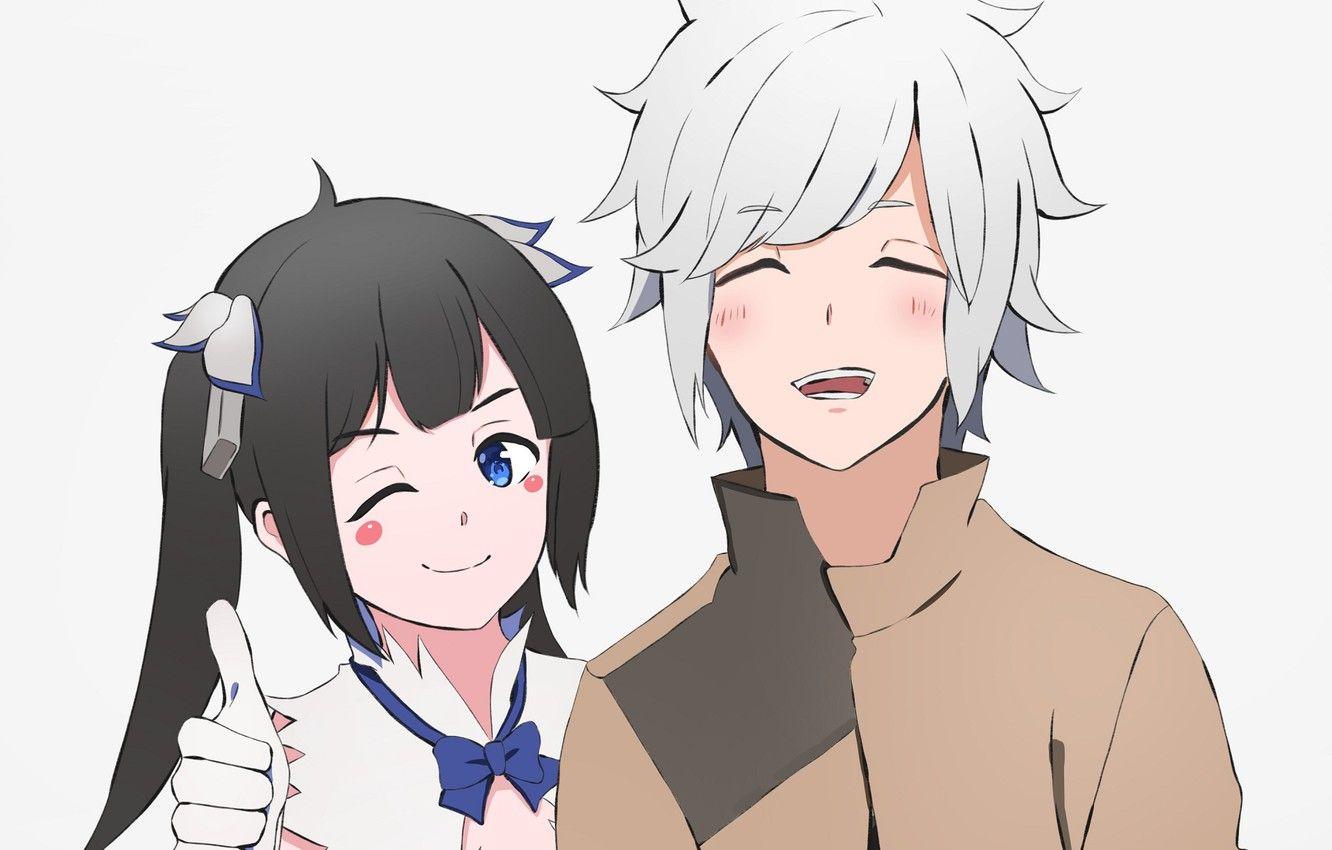 1332x850 Wallpaper girl, guy, Bell Kranel, Bell Cranel, Hestia, Hestia, Danmachi image for desktop, section сёнэн