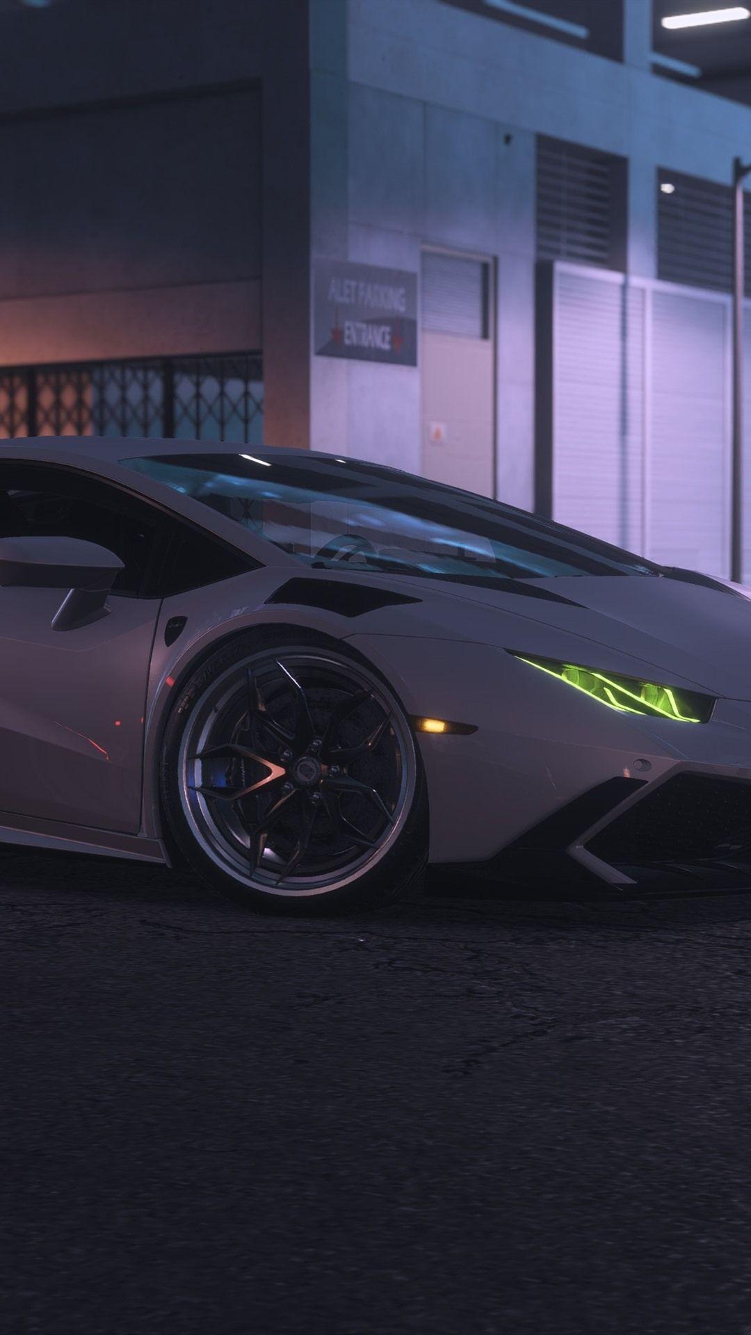 1080x1920 Wallpaper Need For Speed Payback, White Lamborghini supercar