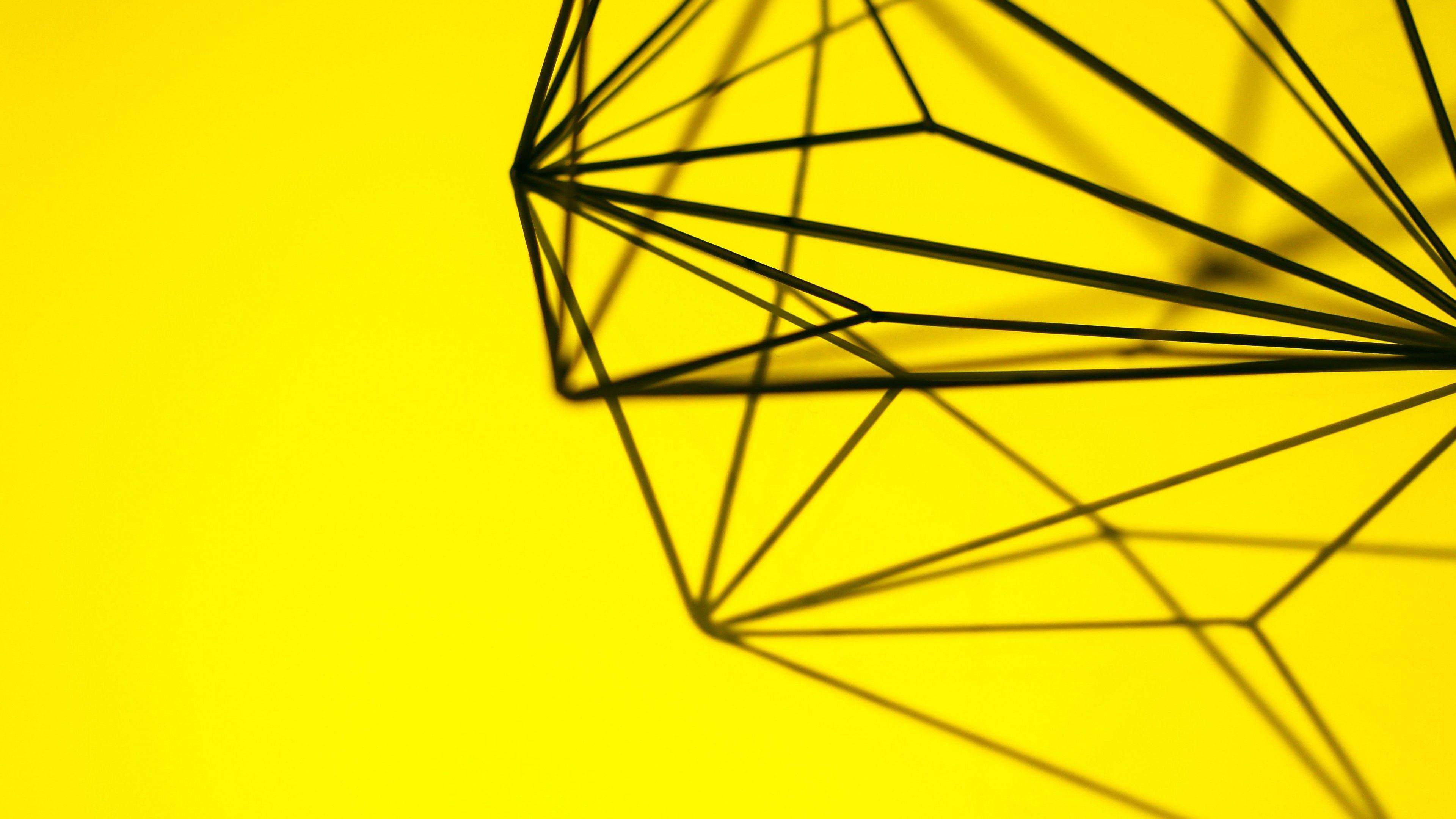 3840x2160 Yellow Abstract Wallpaper