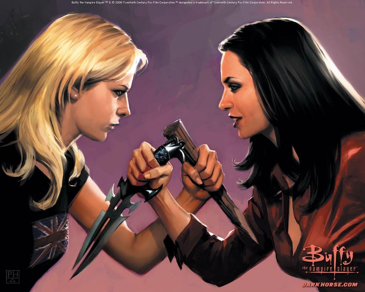 1280x1024 buffy the vampire slayer faith lehane buffy summers dark