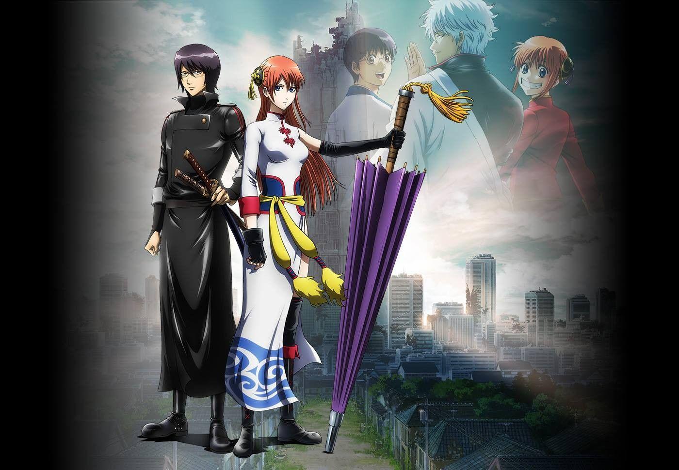 1400x970 Gintama, Kagura, Gintoki Sakata, Shinpachi wallpaper