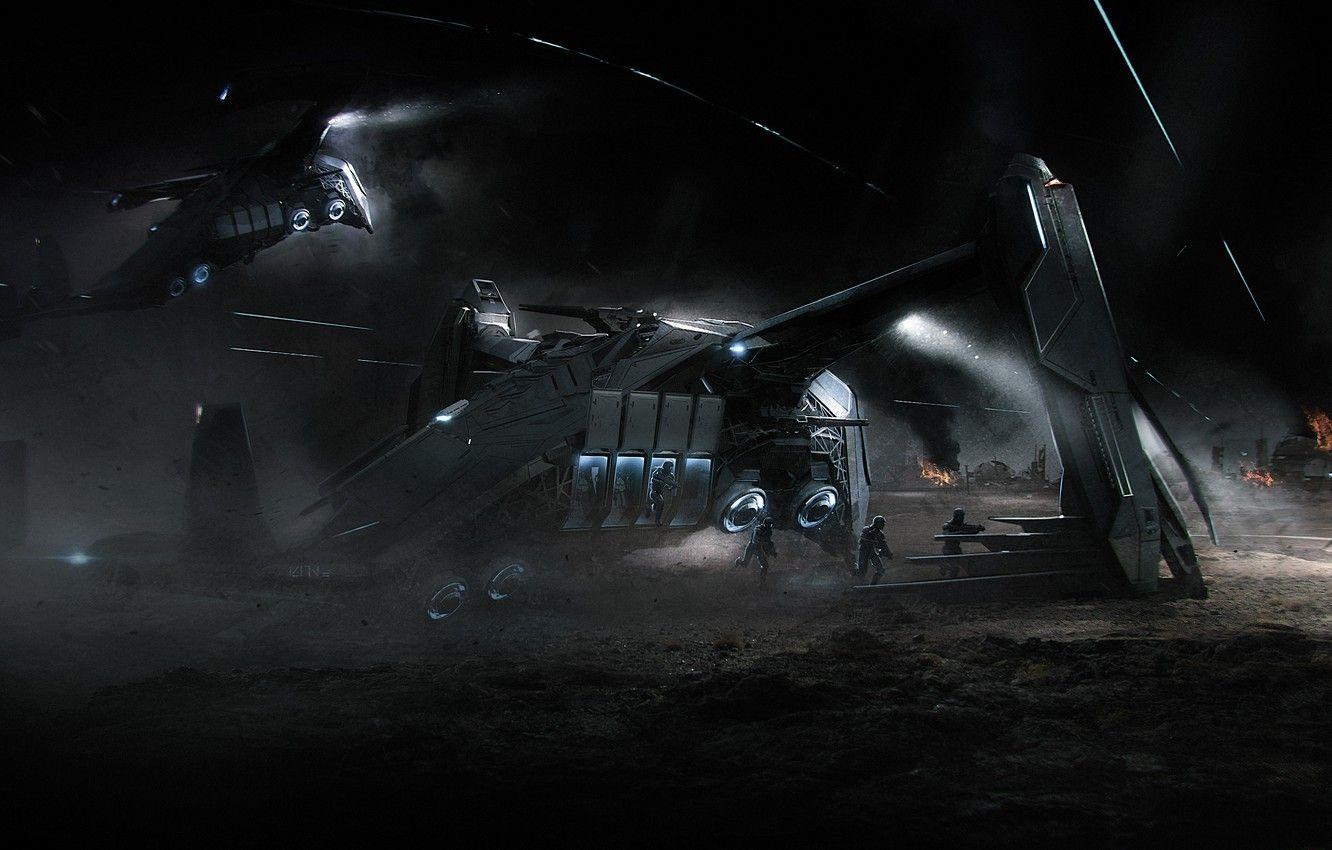 1332x850 Wallpaper planet, battle, landing, landing, starship, Star