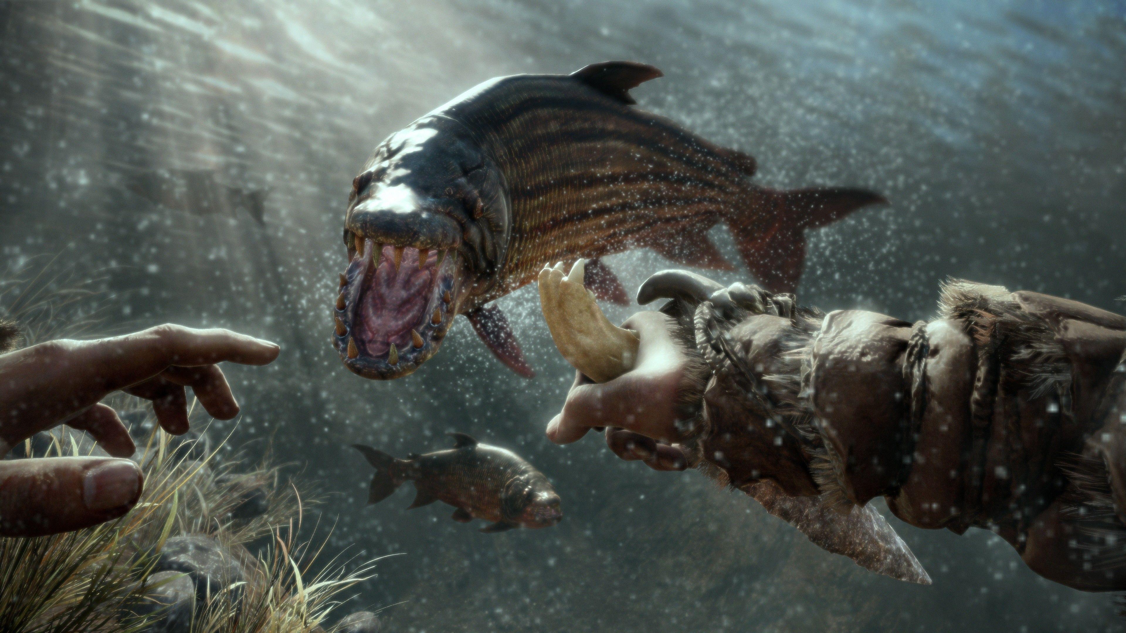 3840x2160 Free download Wallpaper Far Cry Primal demon fish Best Game