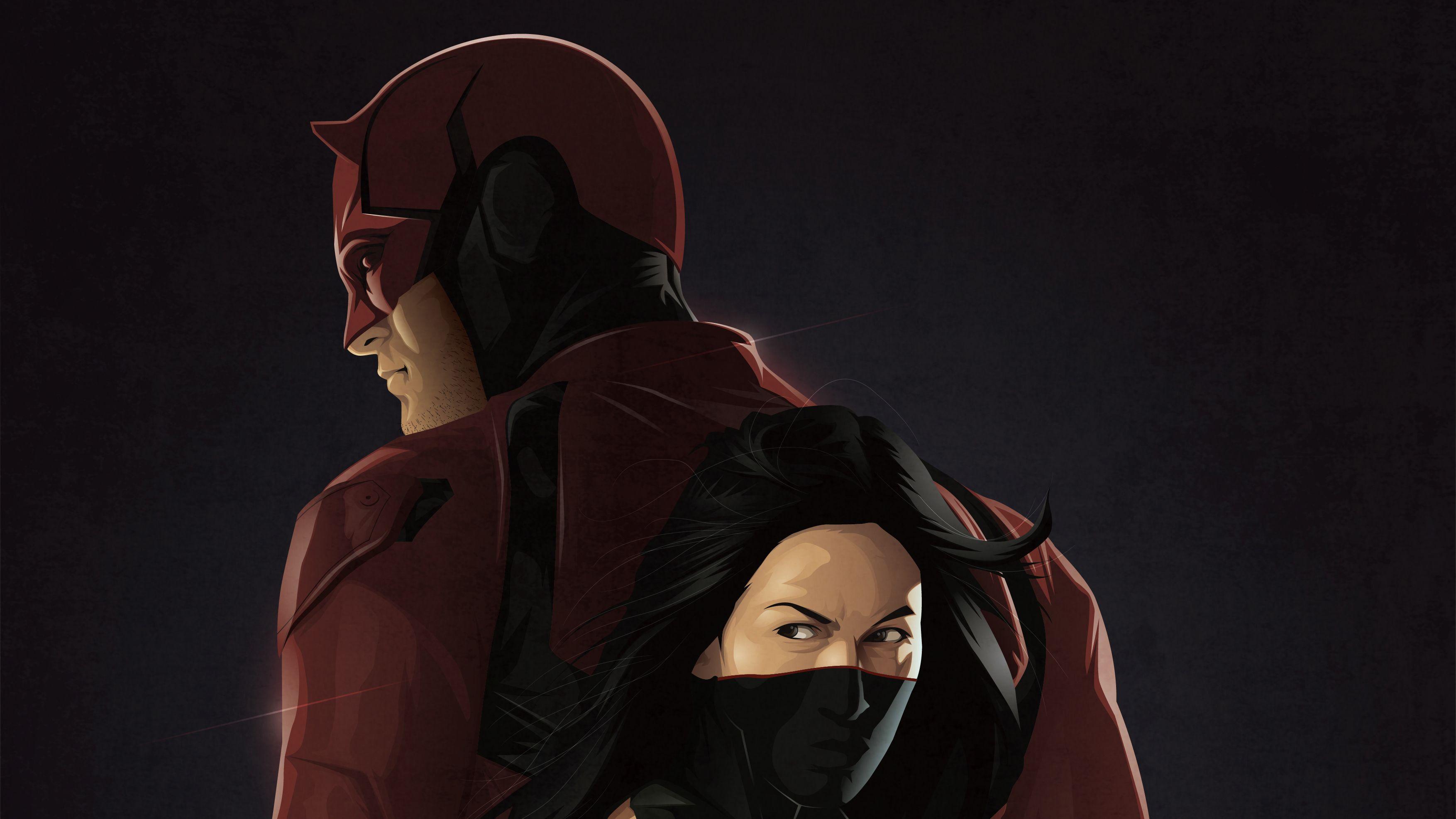 3508x1973 Elektra And Daredevil, HD Superheroes, 4k Wallpaper, Image