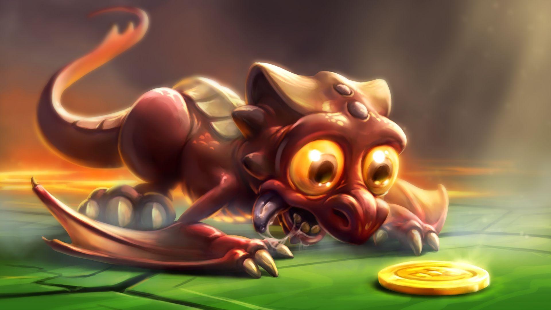 1920x1080 Cute Baby Cartoon Dragon Wallpaper