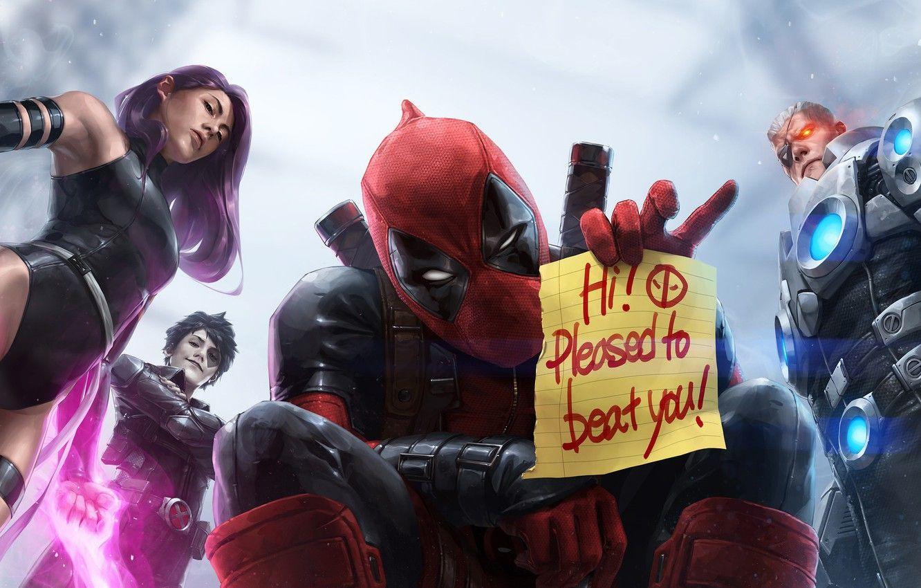 1332x850 Wallpaper the inscription, characters, marvel, Deadpool