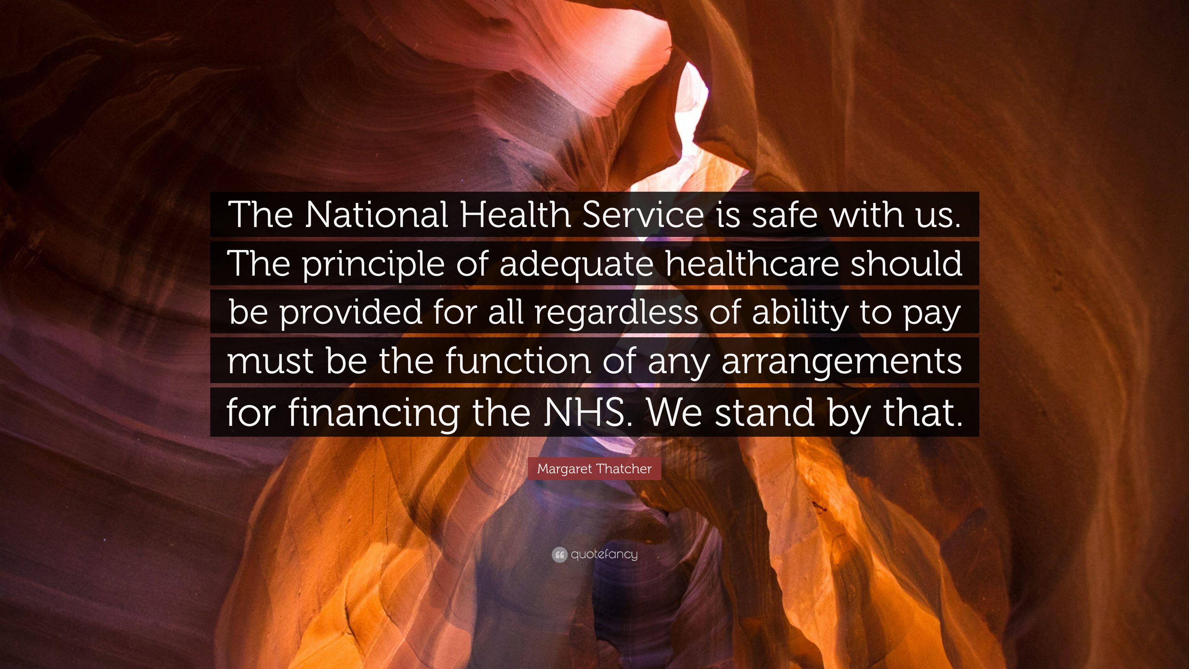 3840x2160 Margaret Thatcher Quote: “The National Health Service is