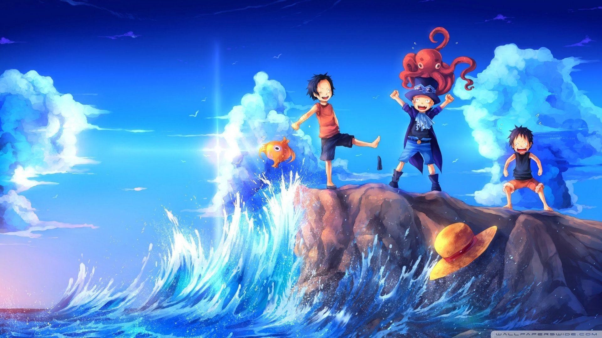 1920x1080 One Piece Art Sabo Portgas D.Ace Luffy wallpaper 1920x1080