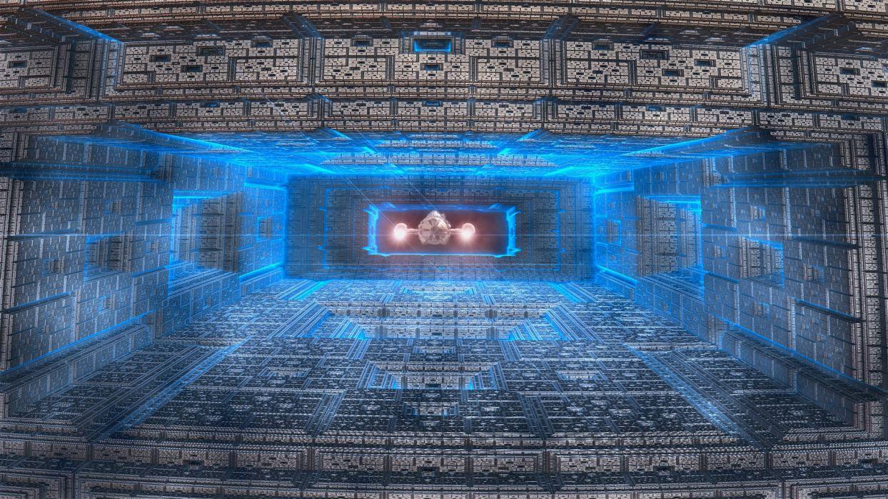 1244x700 Abstract outer space fractals fantasy art spaceships digital art