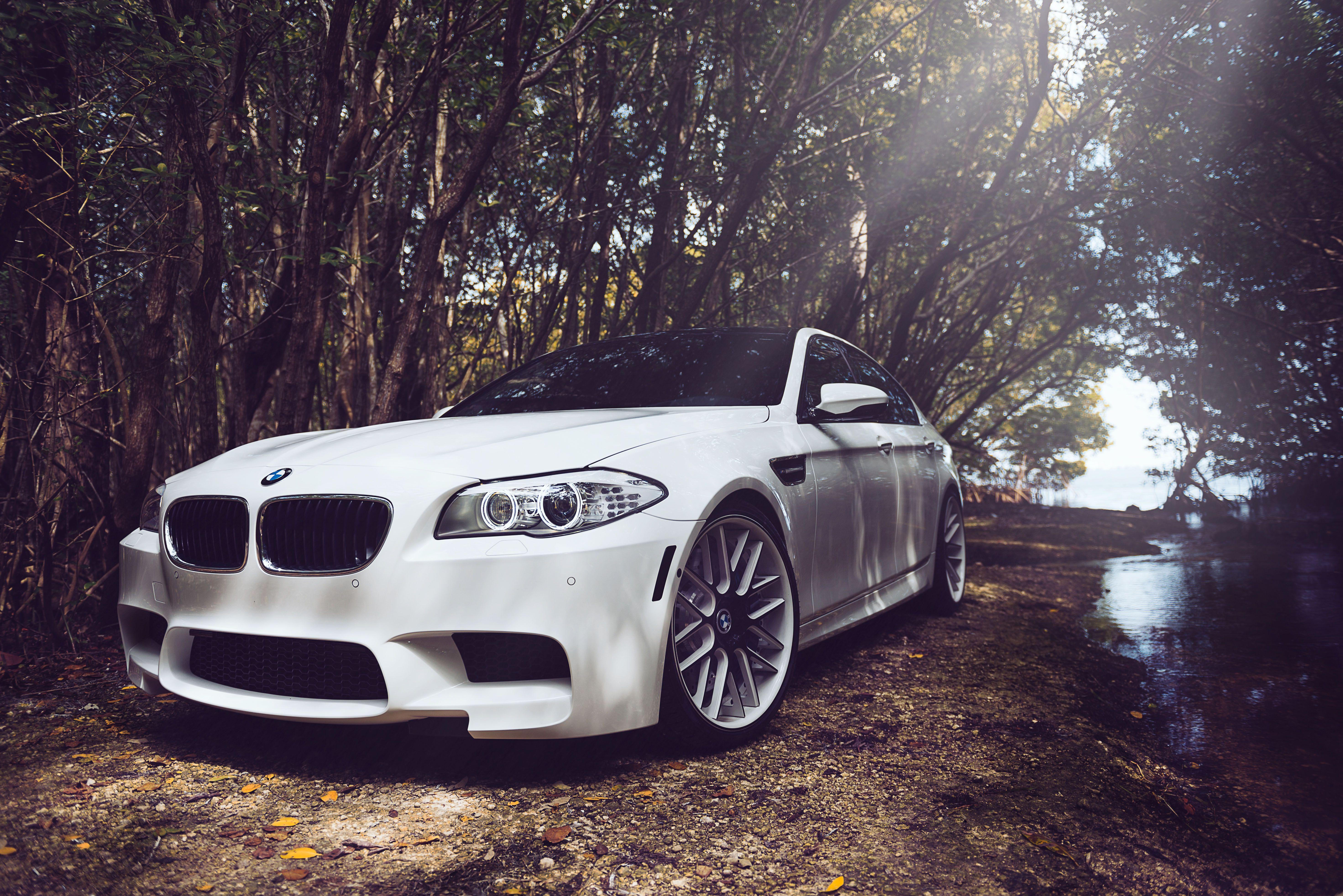 5885x3928 White BMW M5 HD Sport Sedan Car Wallpaper For Wallpaper